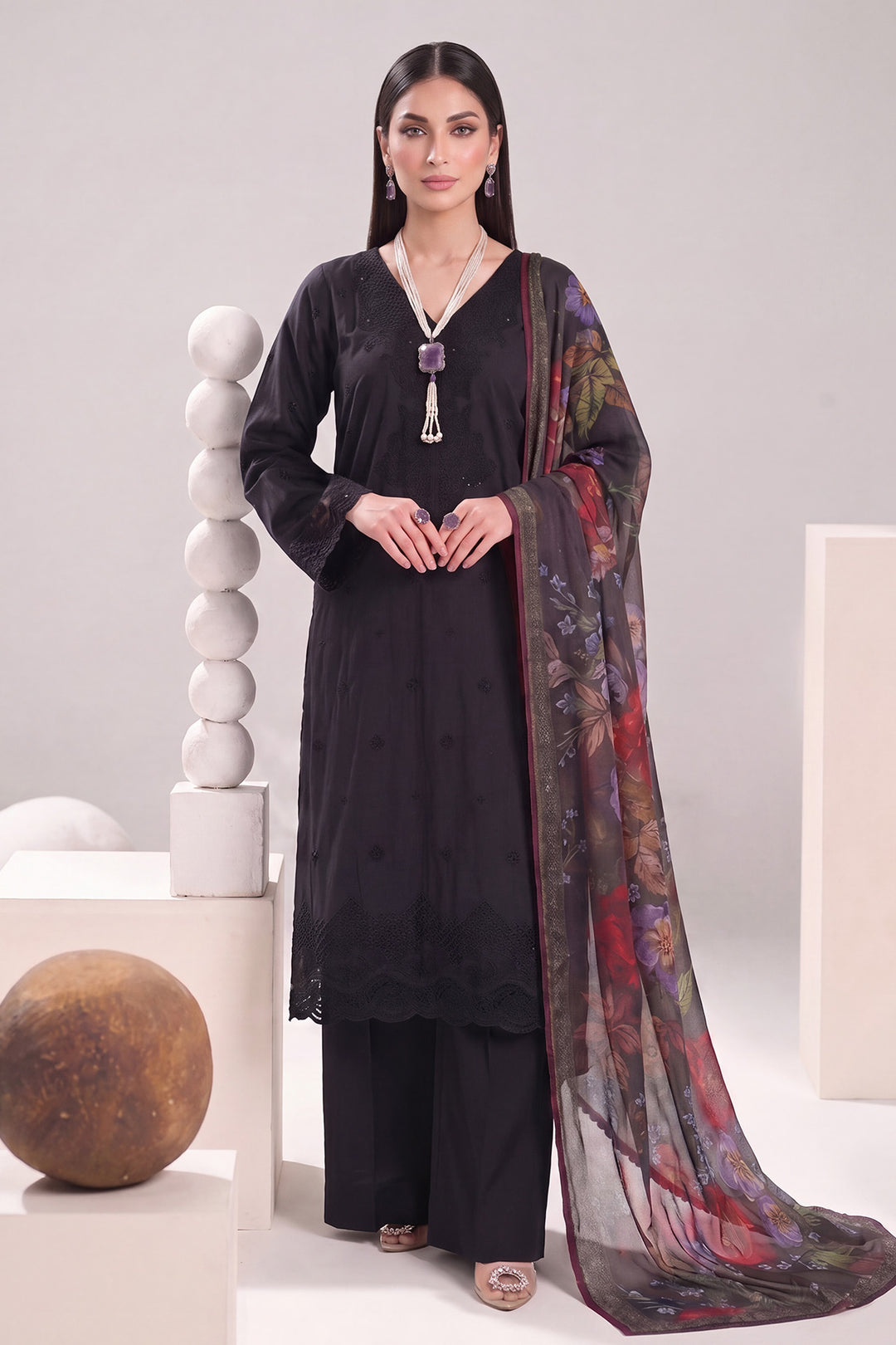 5875-MINHA EMBROIDERED LAWN UNSTITCHED
