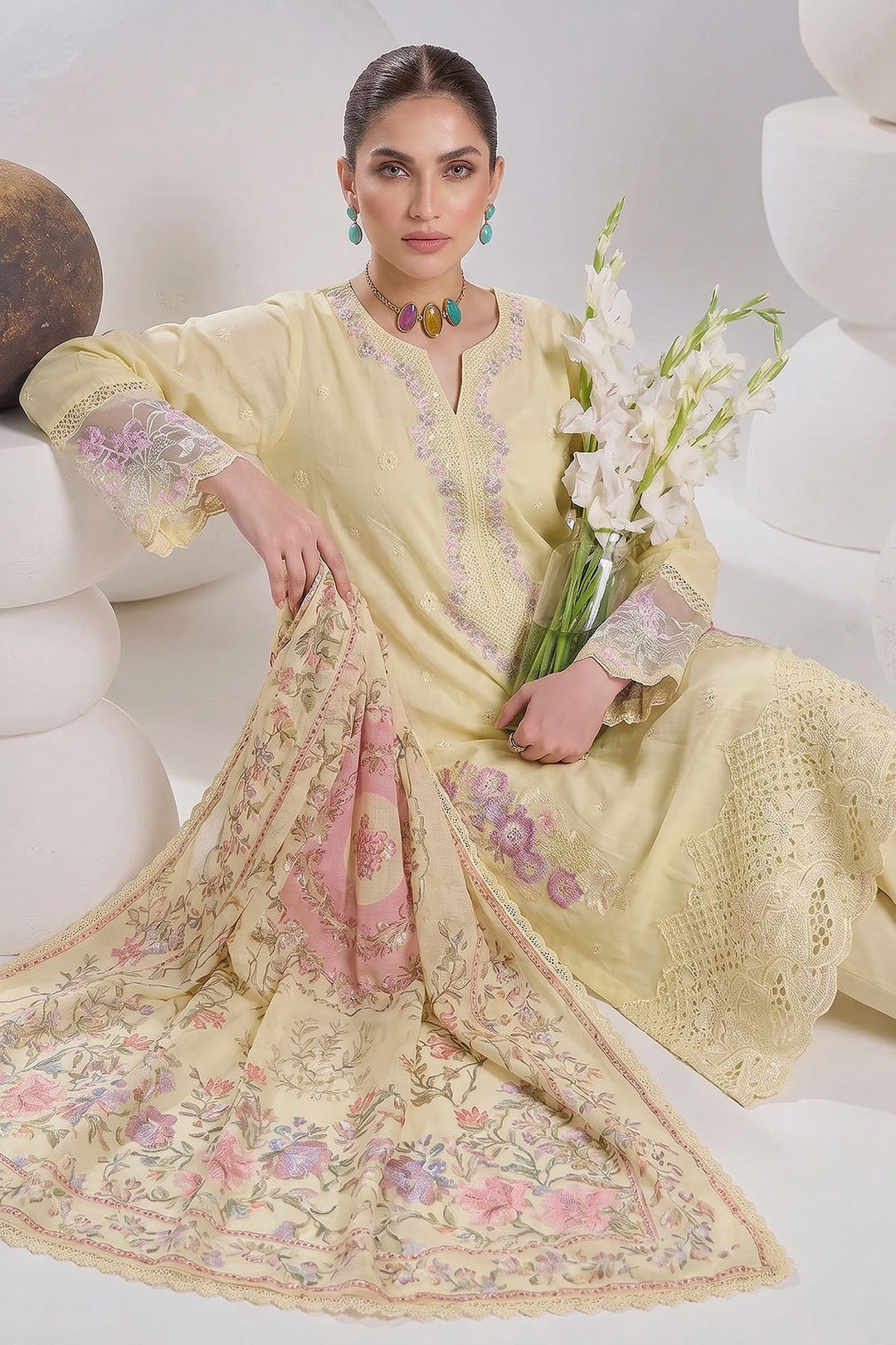 5877-HAYAM EMBROIDERED LAWN UNSTITCHED