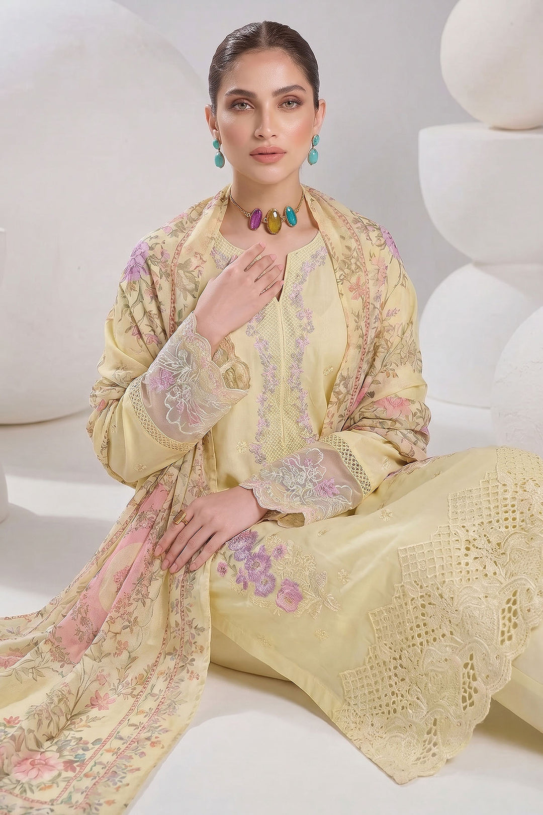 5877-HAYAM EMBROIDERED LAWN UNSTITCHED