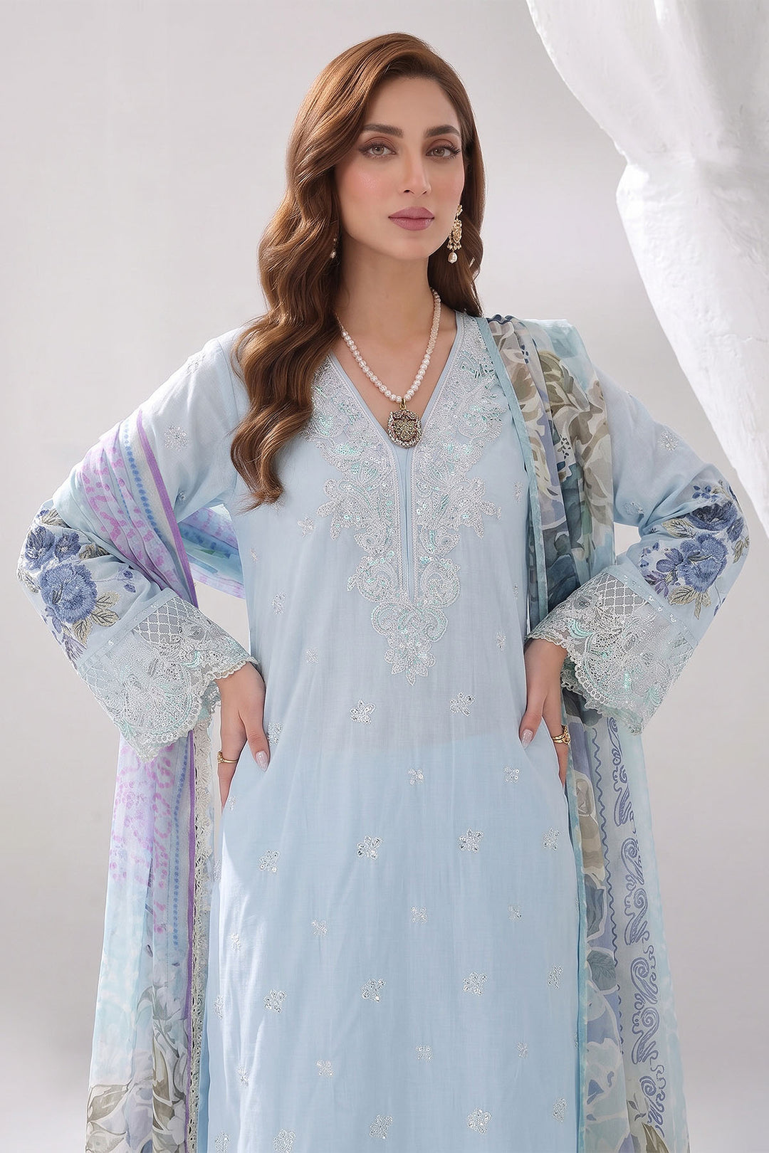 5878-ZARTASHA EMBROIDERED LAWN UNSTITCHED