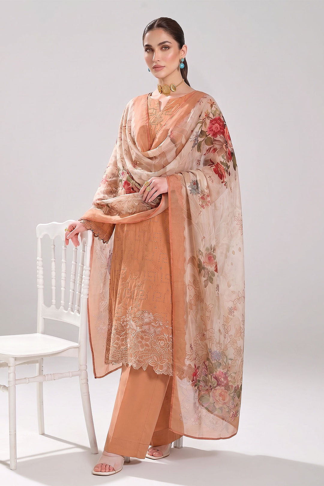 5884-RUZAIN EMBROIDERED LAWN UNSTITCHED