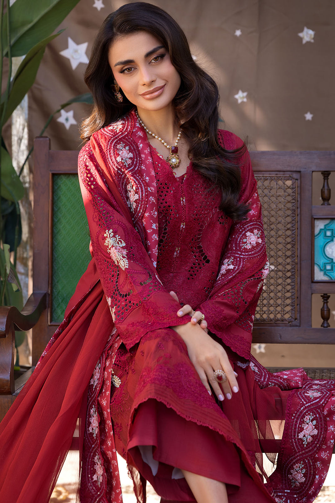 5928-IRISE EMBROIDERED LAWN STITCHED