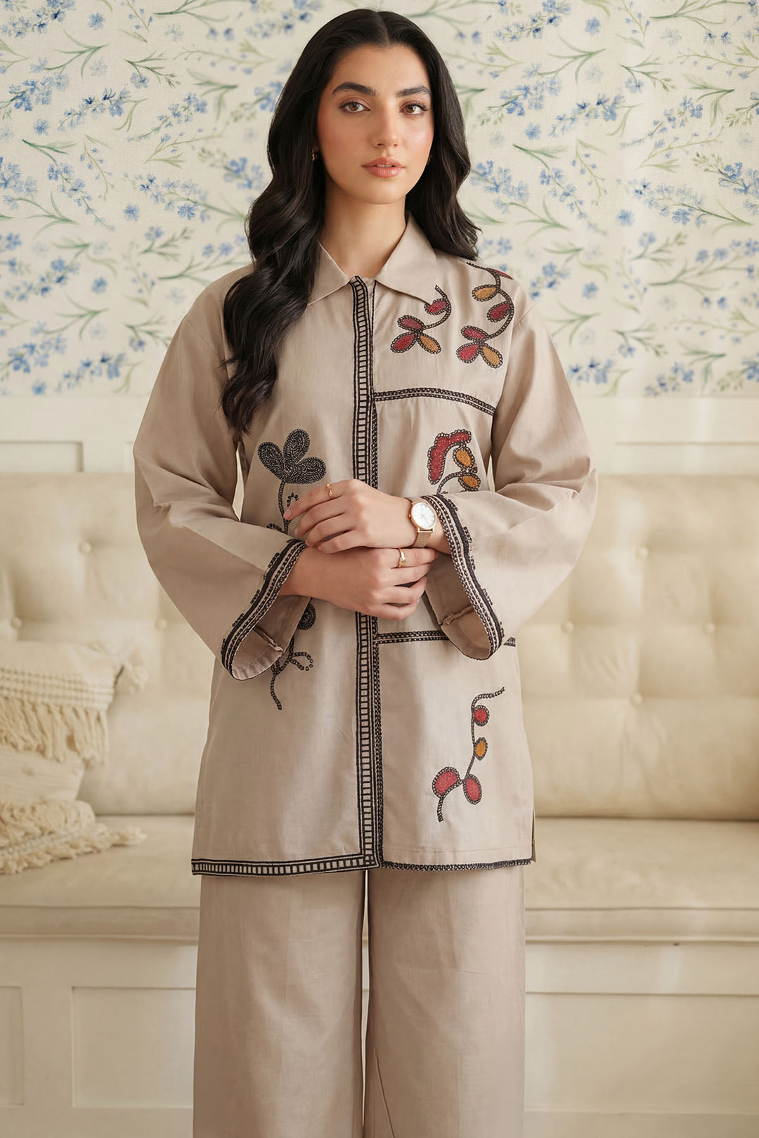 5943-ARIA EMBROIDERED CAMBRIC STITCHED