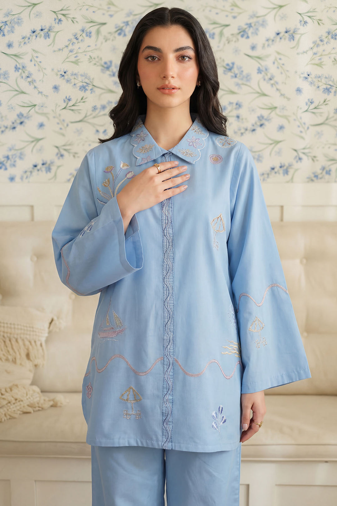 5945-EDEN EMBROIDERED CAMBRIC STITCHED