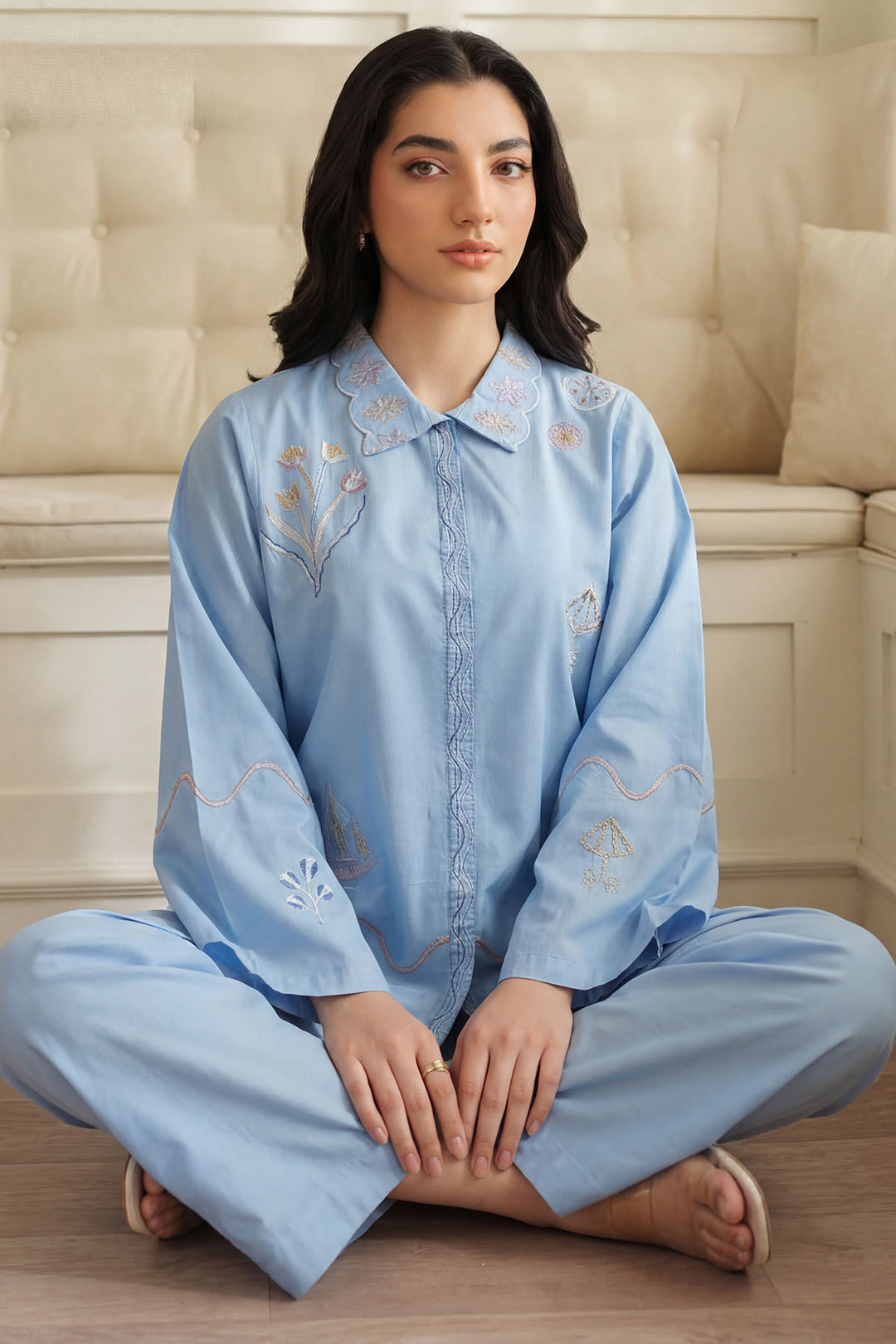 5945-EDEN EMBROIDERED CAMBRIC STITCHED