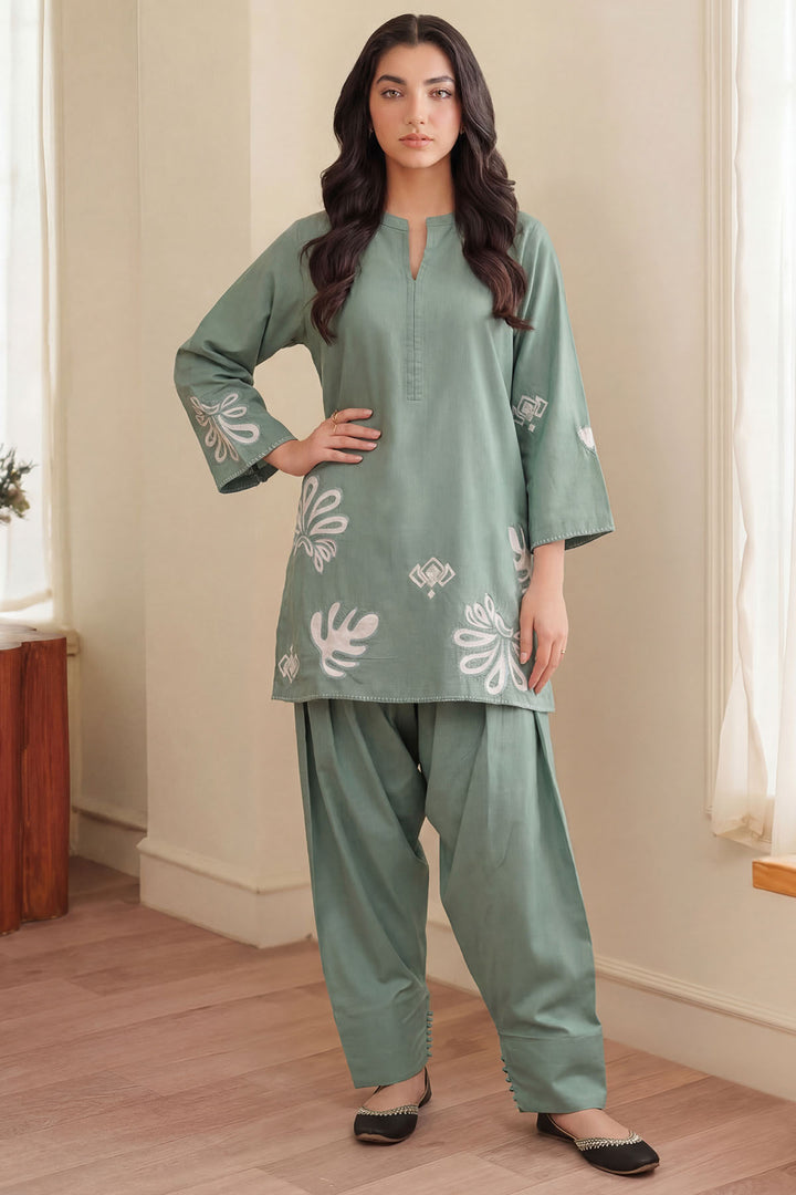 5949-VIOLET EMBROIDERED CAMBRIC STITCHED