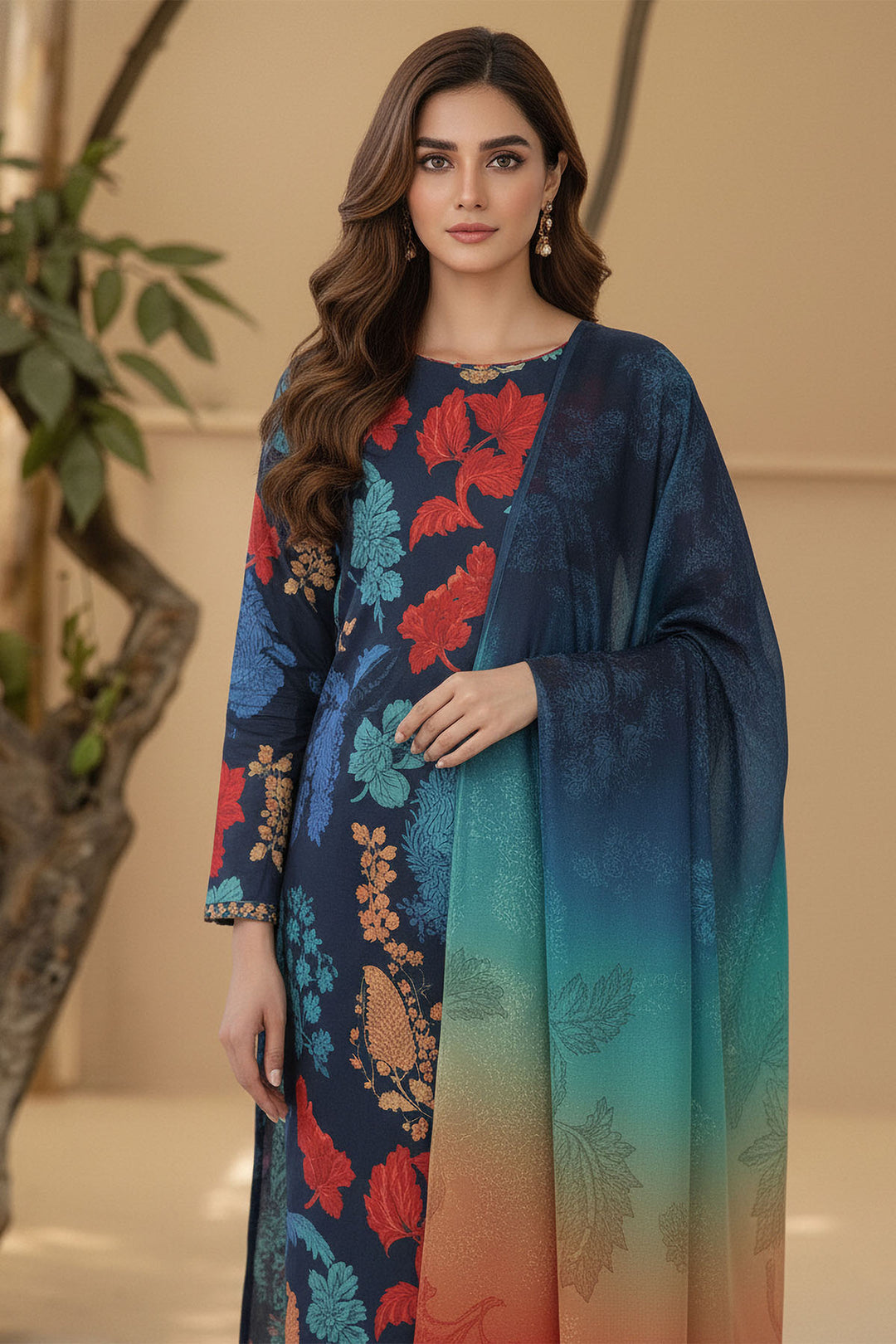 5954-ELISE DIGITAL PRINTED KHADDAR UNSTITCHED