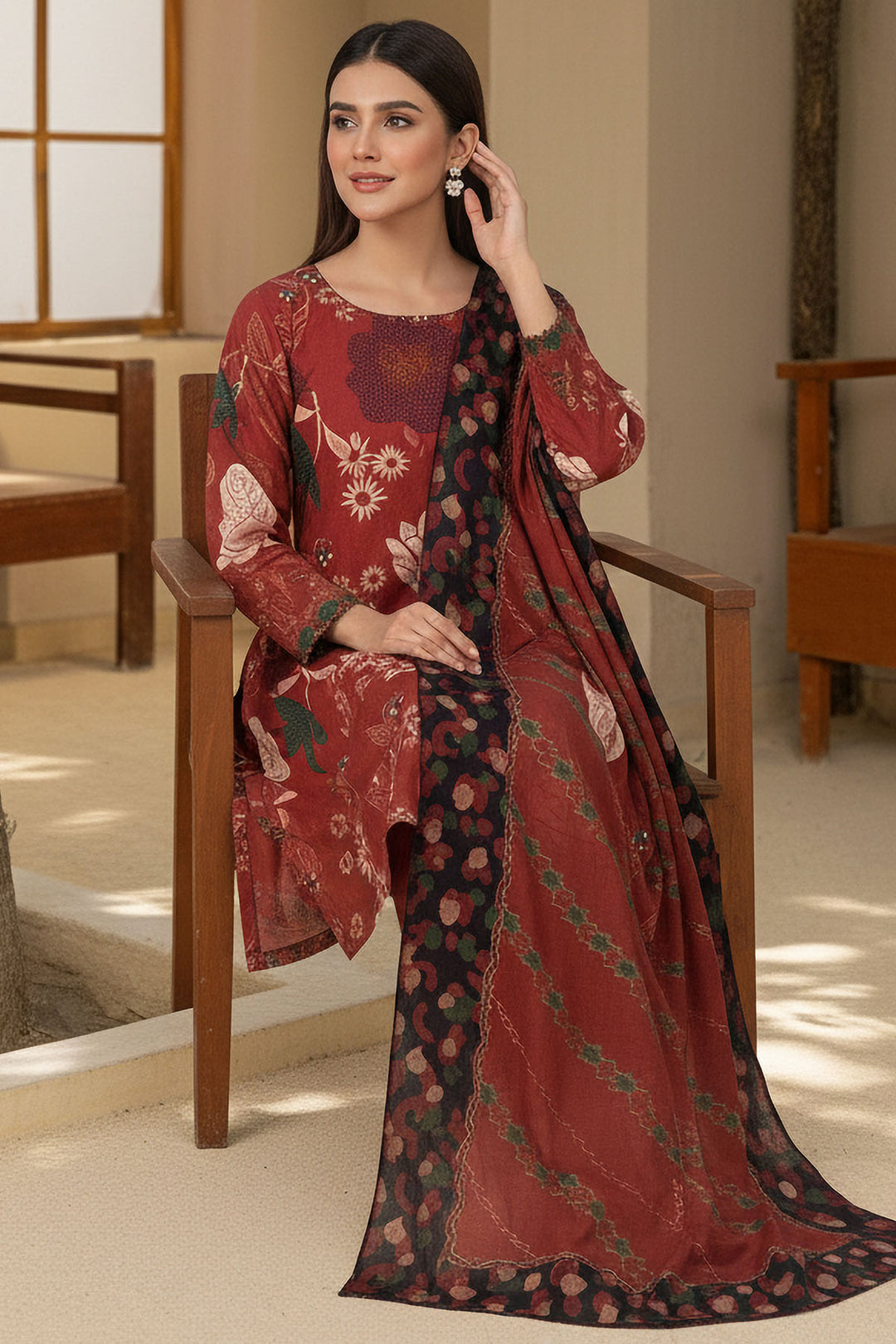 5957-LAURE DIGITAL PRINTED KHADDAR UNSTITCHED
