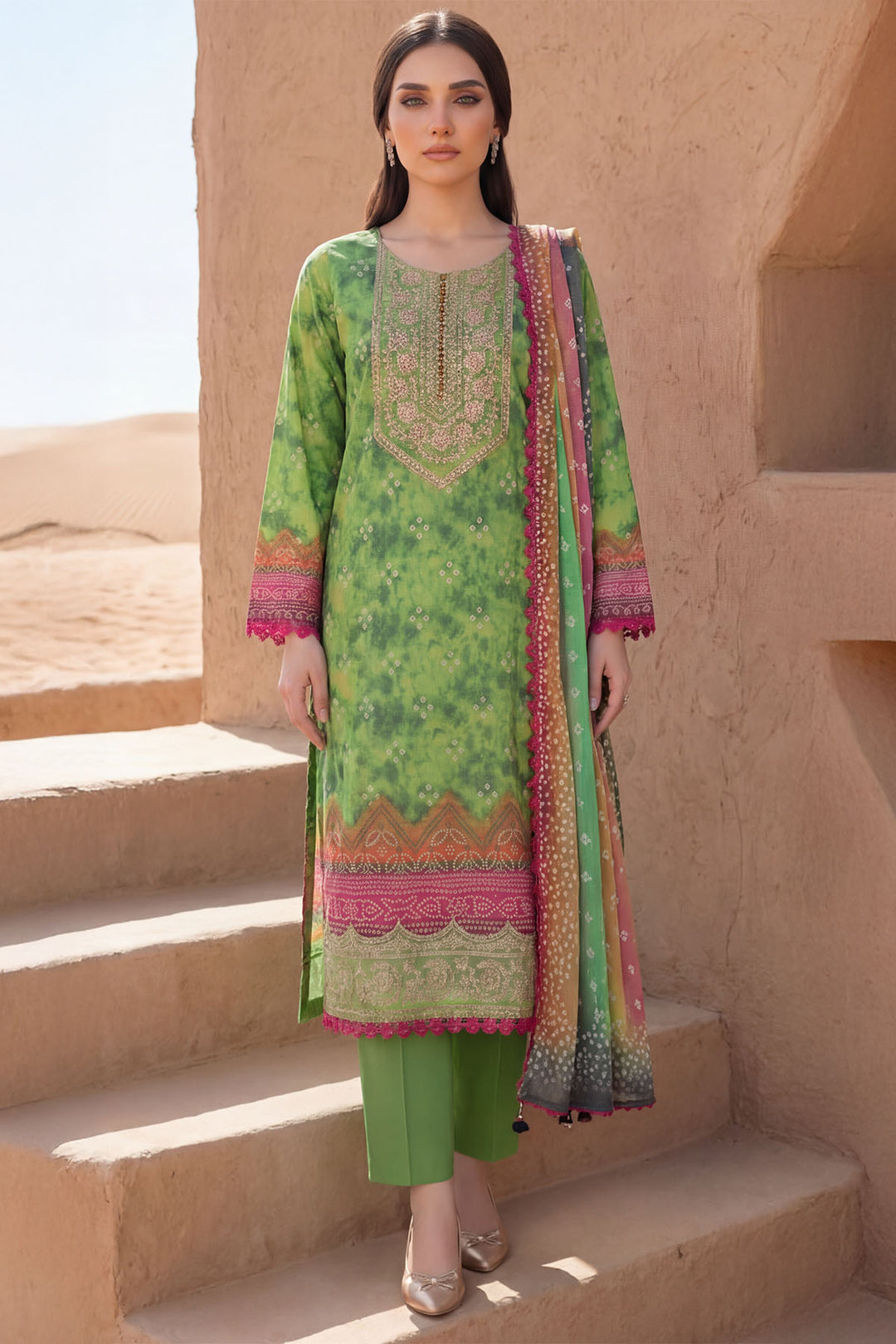 5972-SYAN EMBROIDERED LAWN UNSTITCHED
