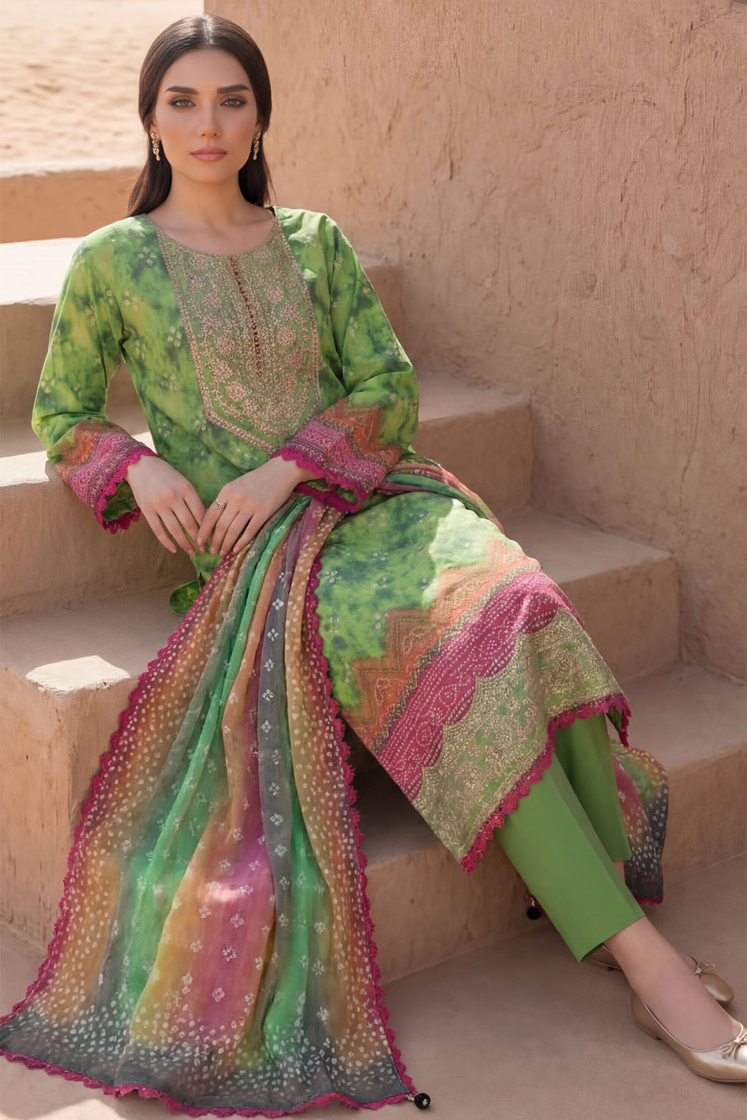 5972-SYAN EMBROIDERED LAWN UNSTITCHED