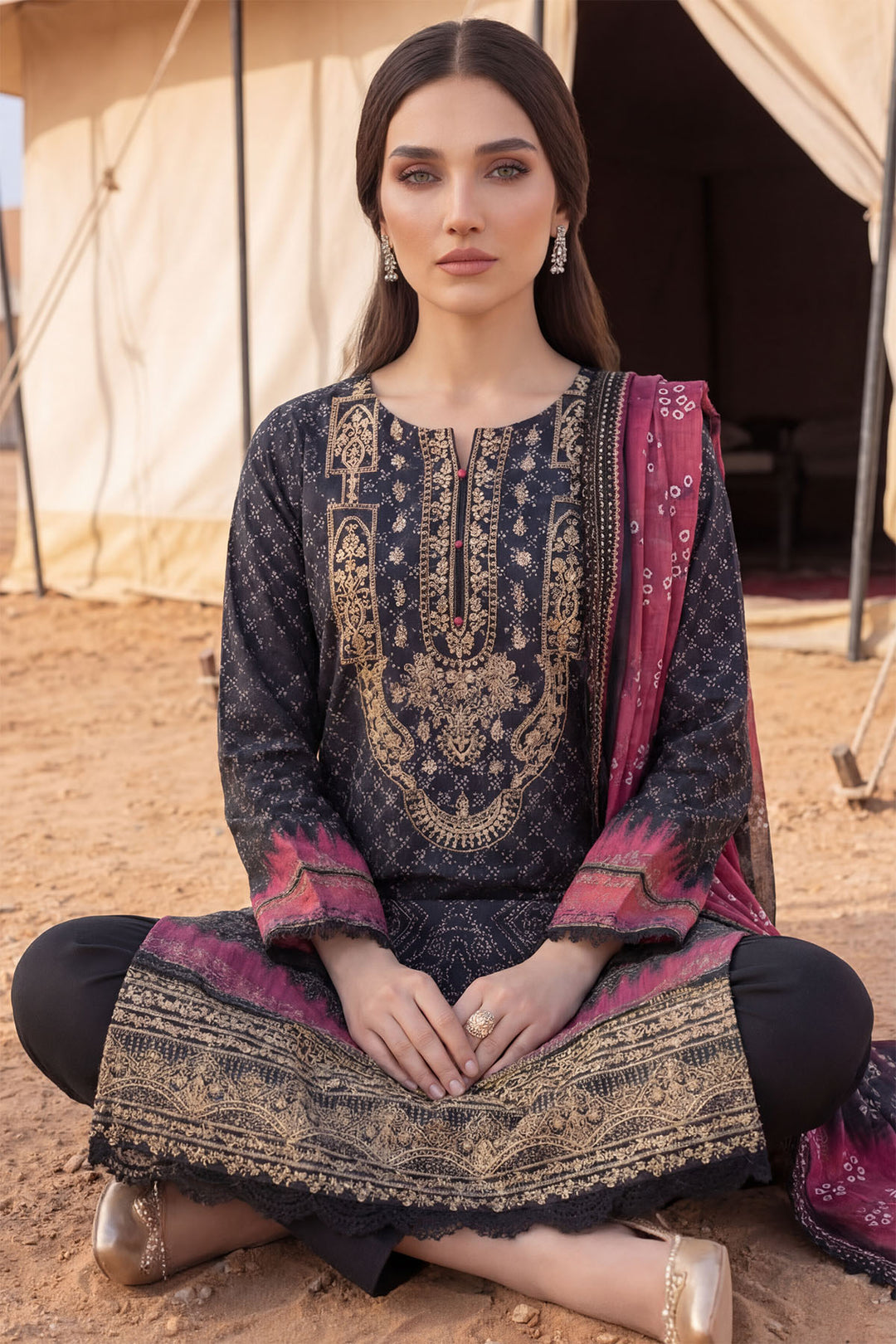 5974-LUSTER EMBROIDERED LAWN UNSTITCHED