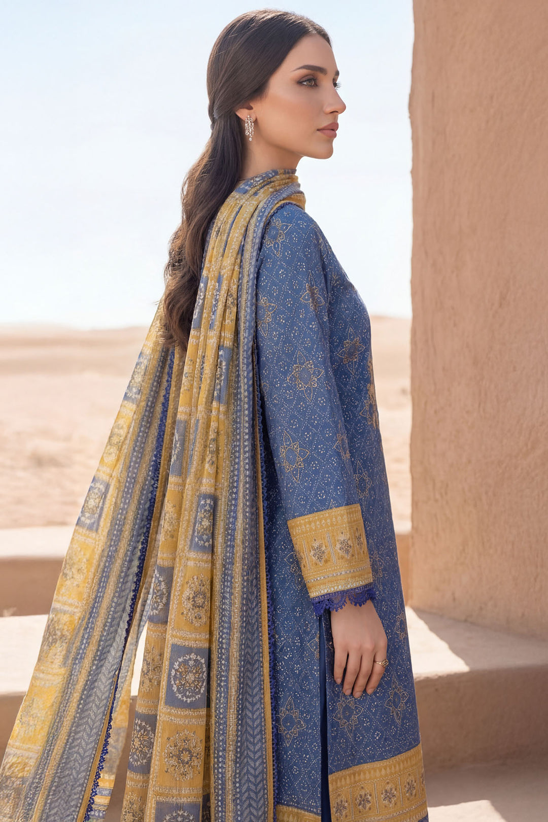 5979-LATTE GLOW EMBROIDERED LAWN UNSTITCHED