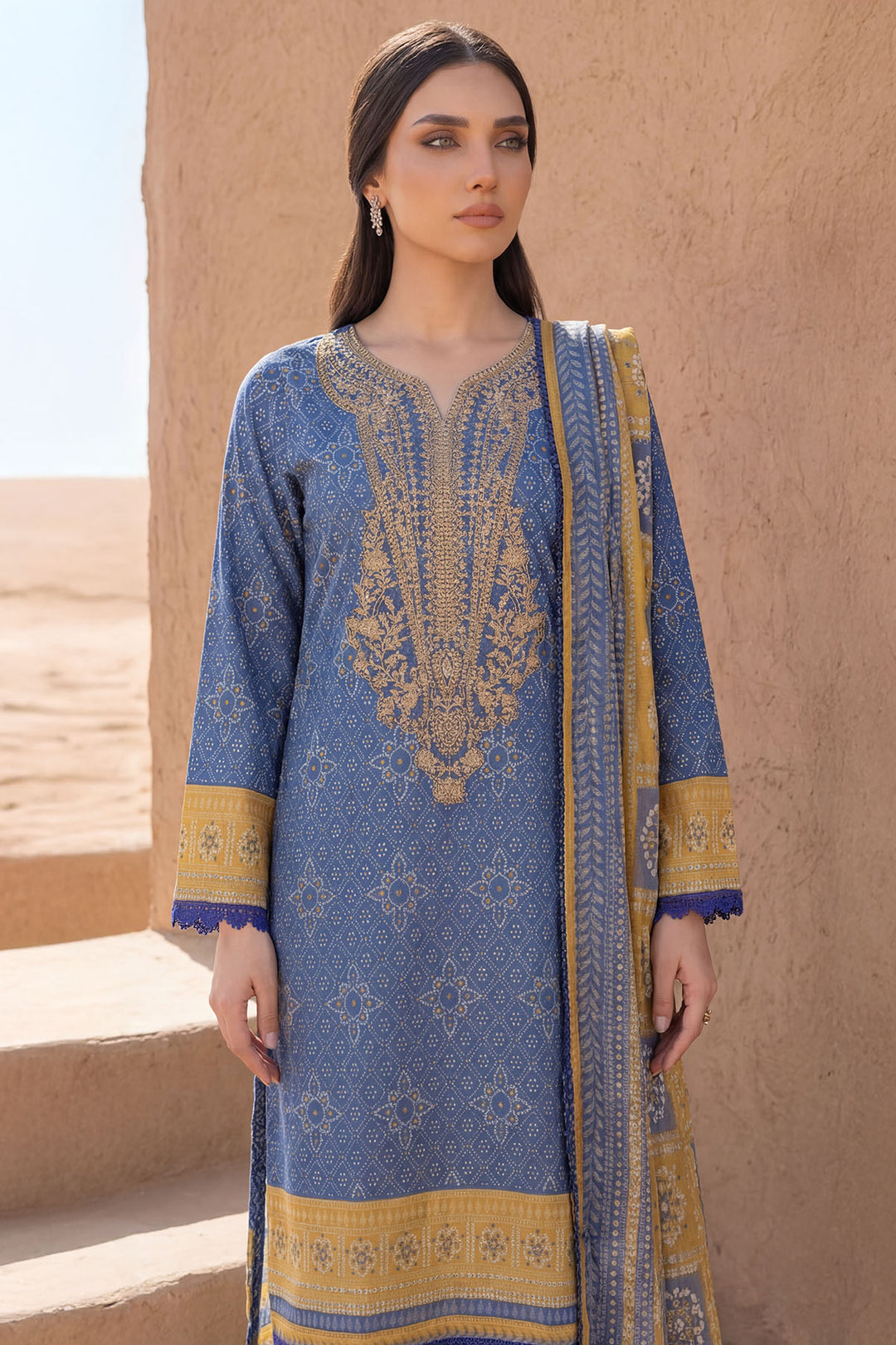 5979-LATTE GLOW EMBROIDERED LAWN UNSTITCHED