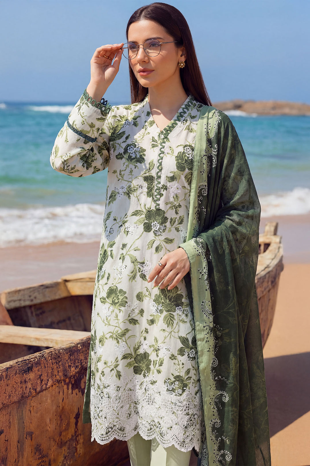 6001-FLAME EMBROIDERED LAWN UNSTITCHED