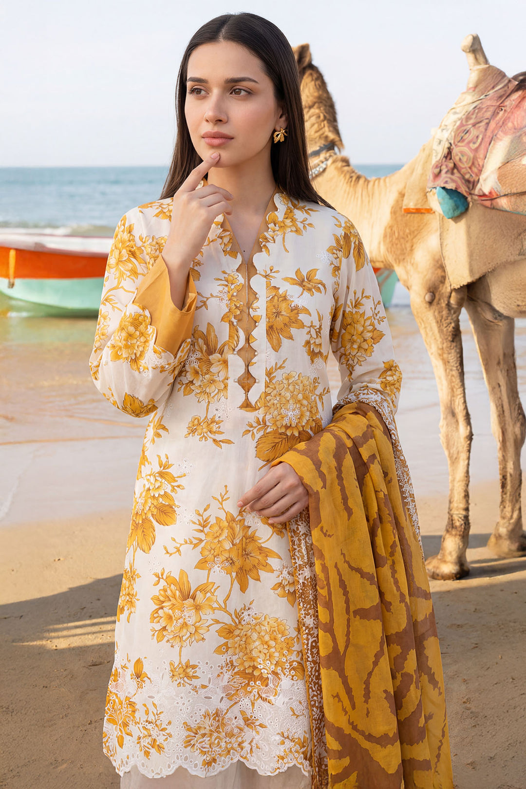 6003-AMBER AURA EMBROIDERED LAWN UNSTITCHED