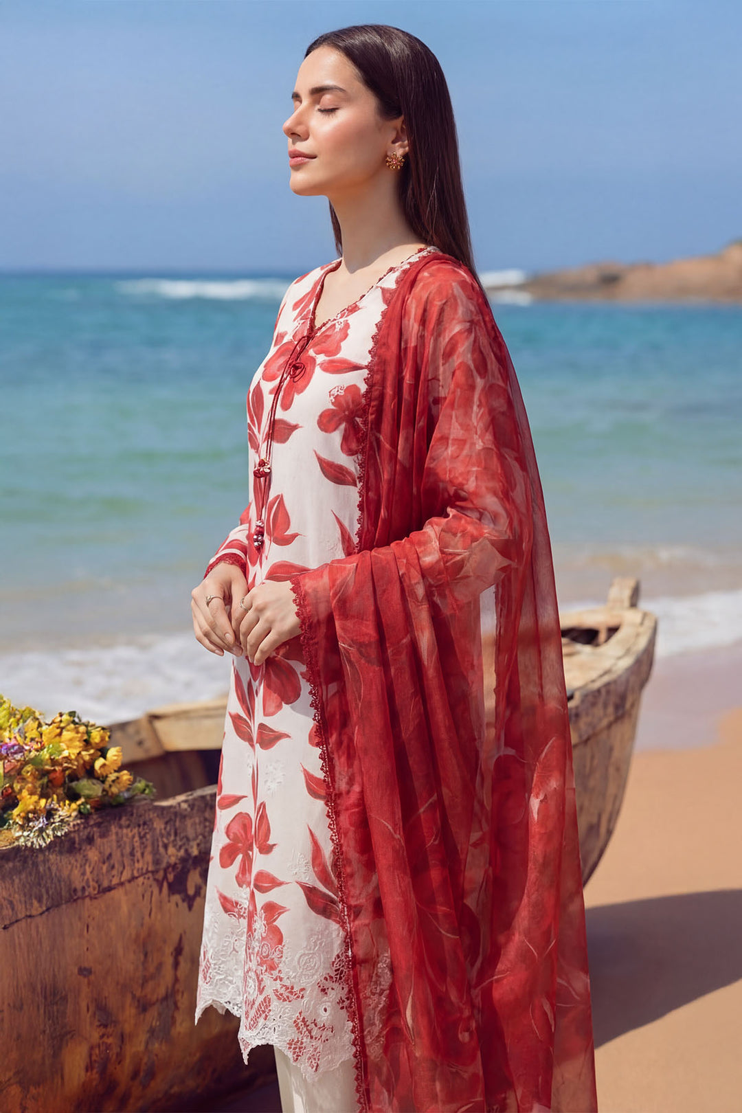 6005-MOSS EMBROIDERED LAWN UNSTITCHED