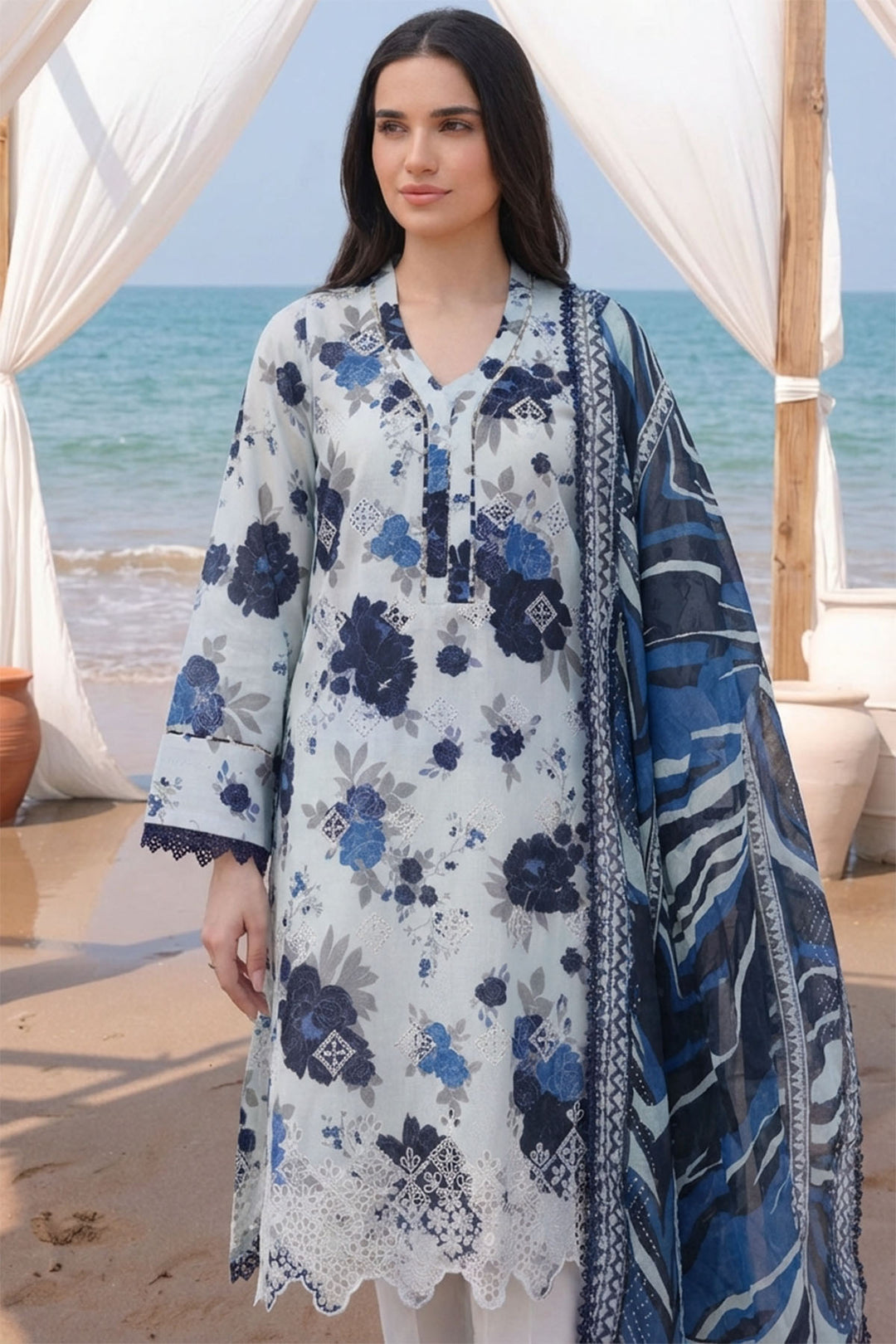 6006-AIRE EMBROIDERED LAWN UNSTITCHED