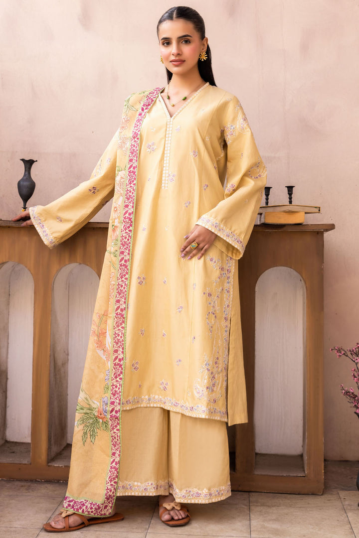6034-MEERSHA EMBROIDERED LAWN STITCHED