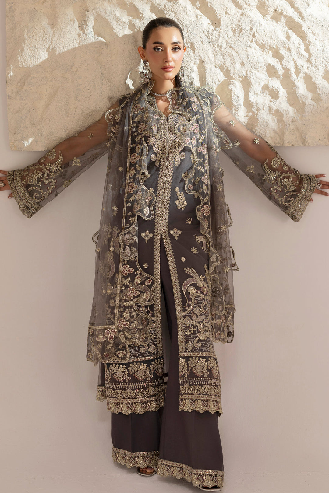 6073-LUNA EMBROIDERED SILK NET UNSTITCHED