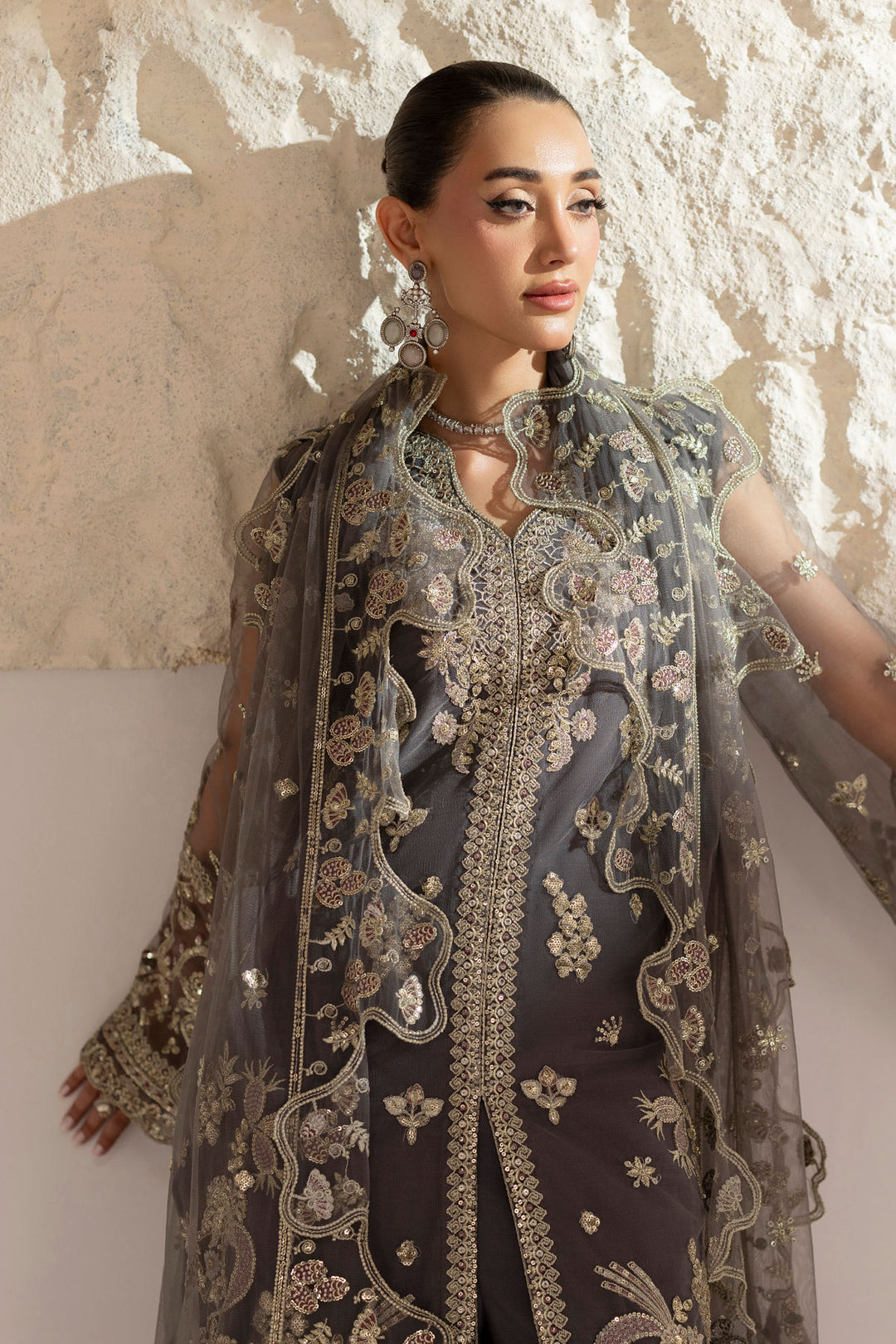 6073-LUNA EMBROIDERED SILK NET UNSTITCHED