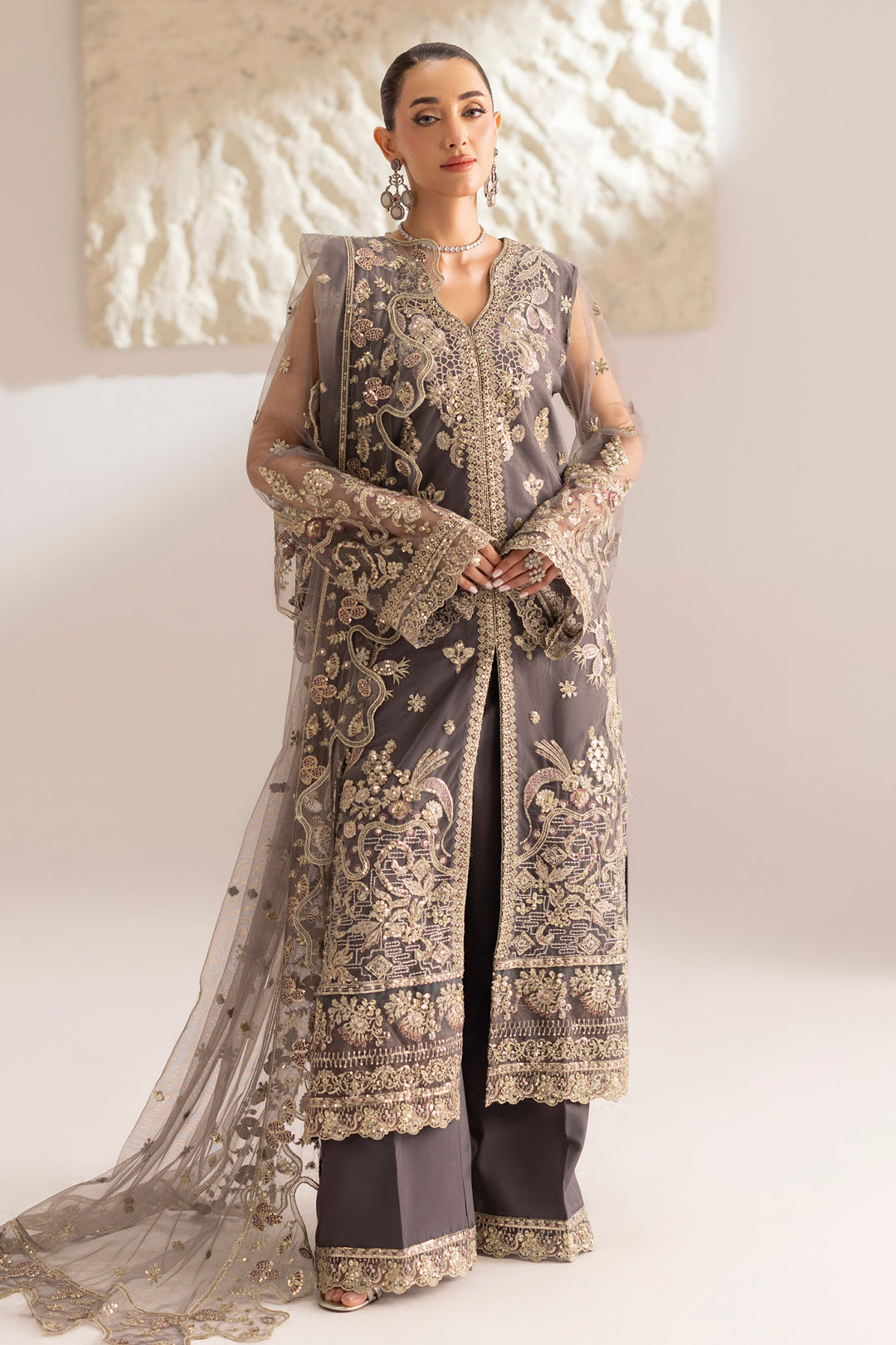 6073-LUNA EMBROIDERED SILK NET UNSTITCHED