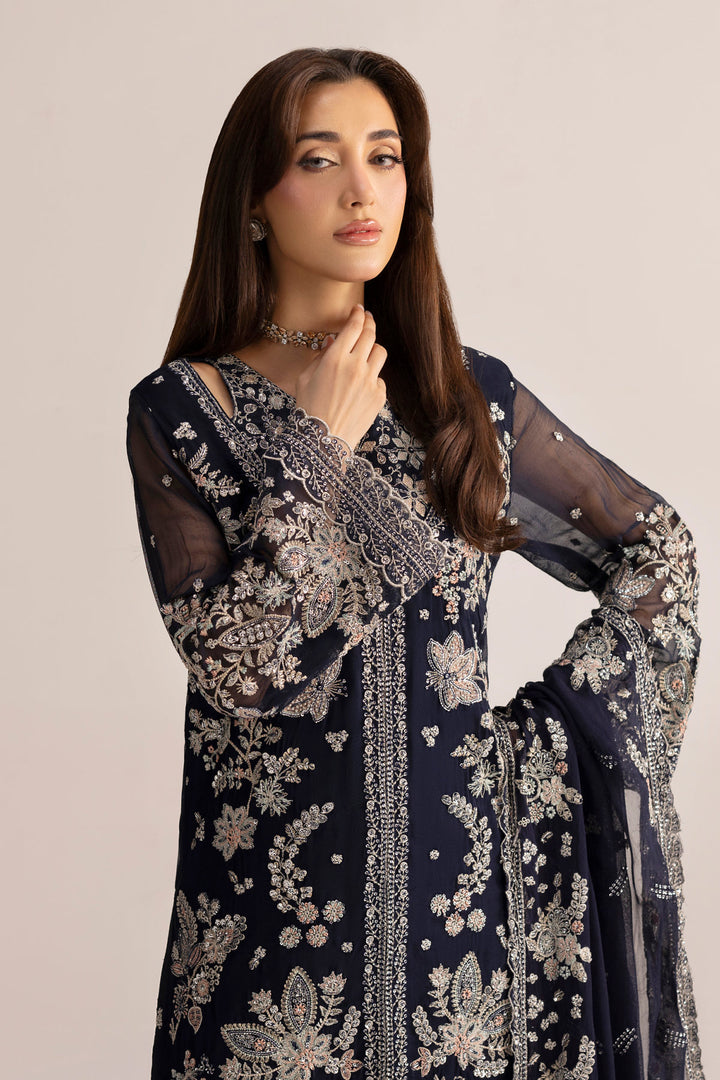 6076-ISLA EMBROIDERED CRINKLE CHIFFON STITCHED