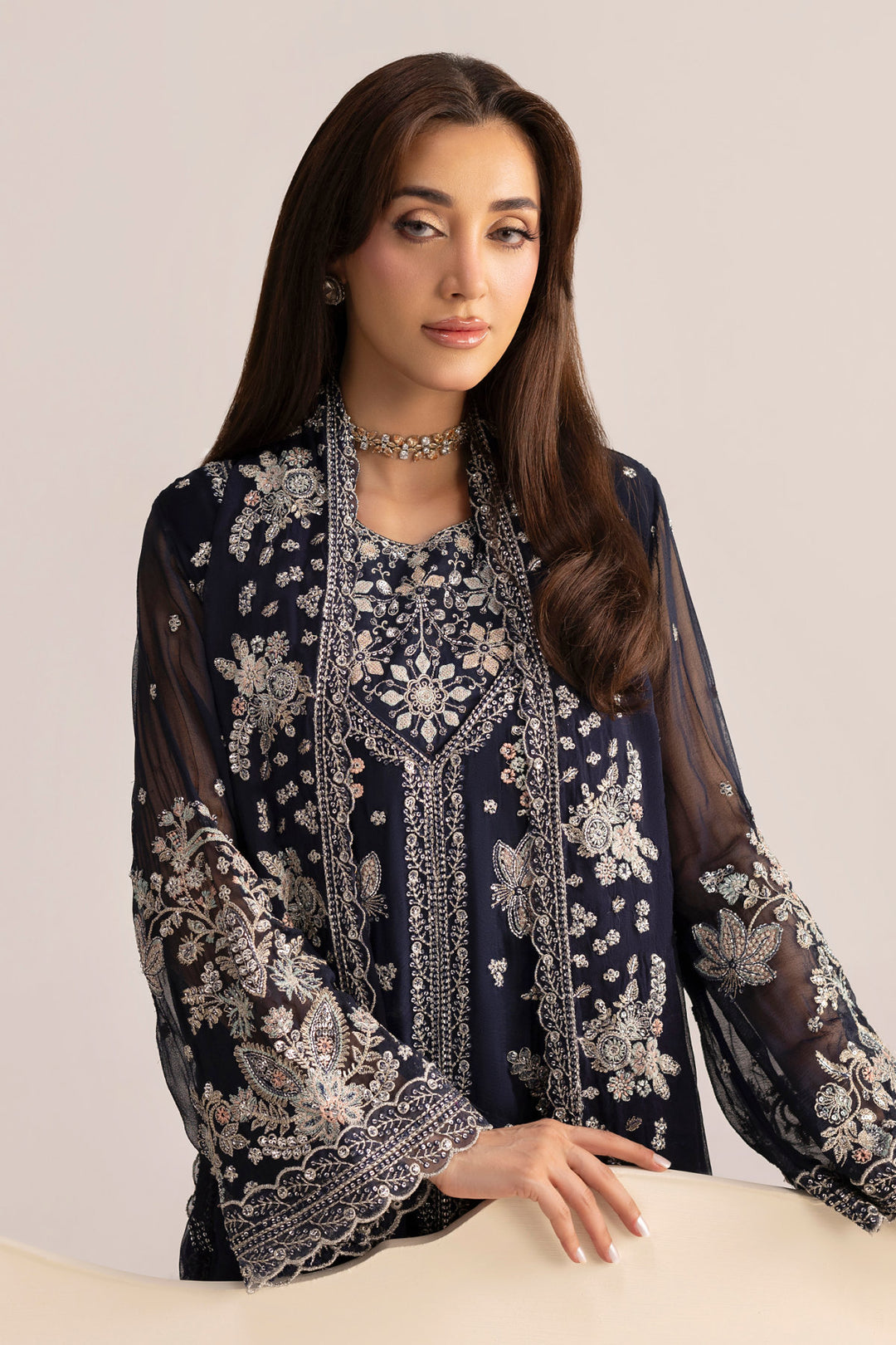 6076-ISLA EMBROIDERED CRINKLE CHIFFON UNSTITCHED