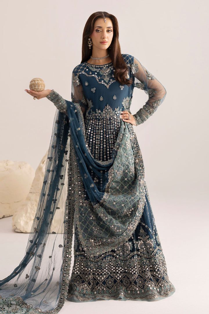 6079-NORA EMBROIDERED SILK NET UNSTITCHED