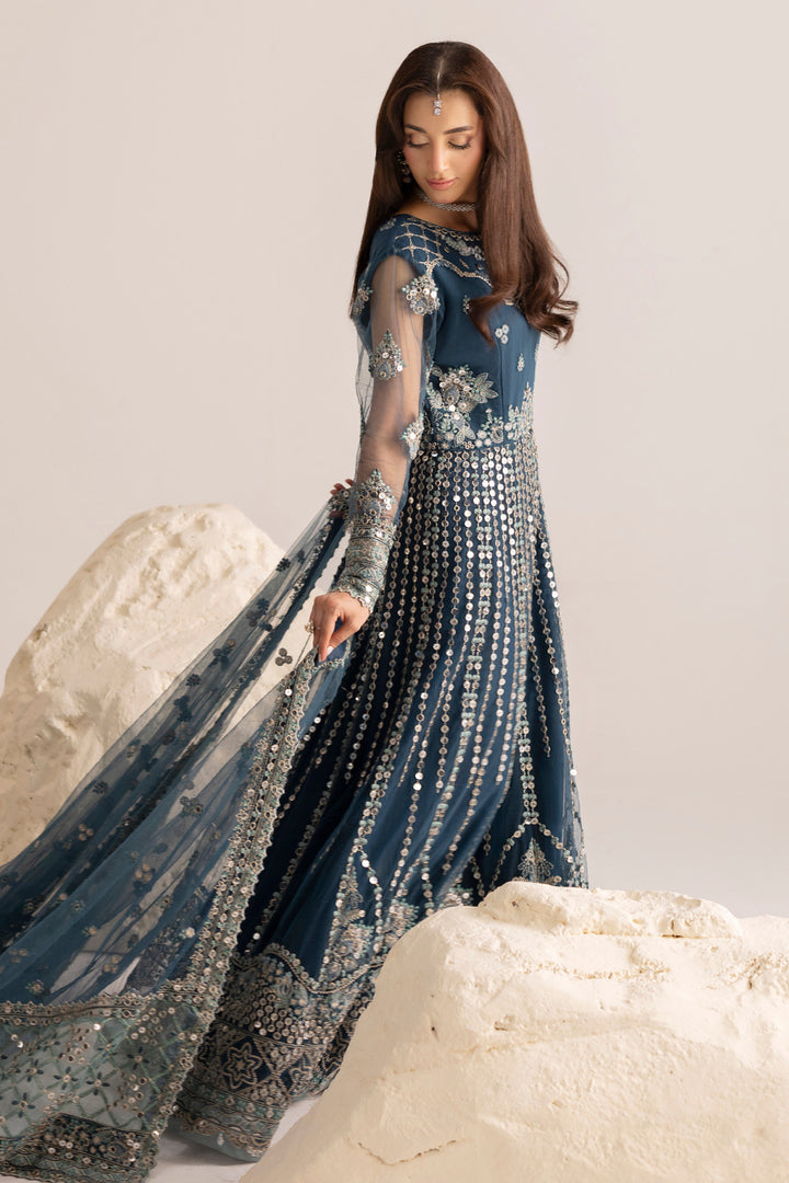6079-NORA EMBROIDERED SILK NET STITCHED