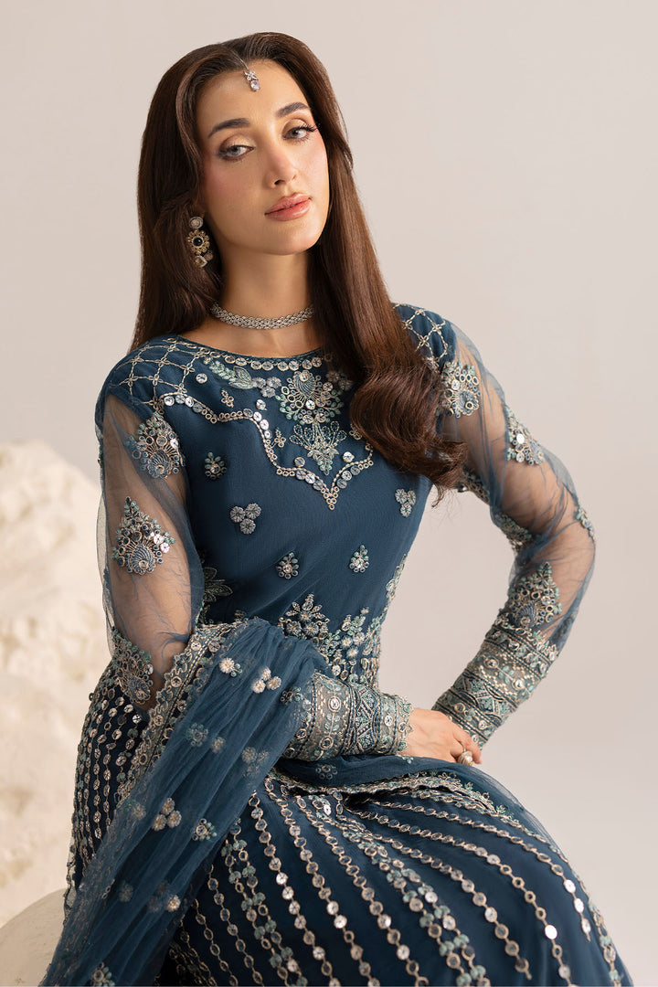 6079-NORA EMBROIDERED SILK NET UNSTITCHED