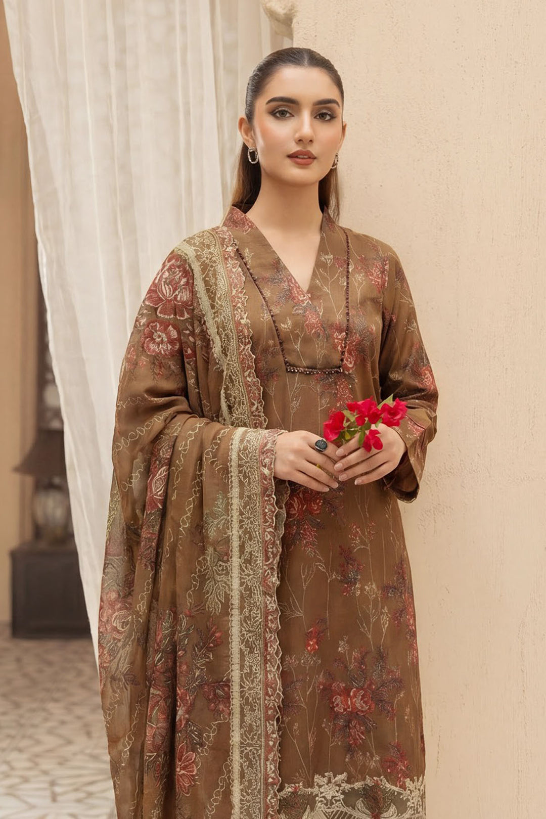 6084-DIRA EMBROIDERED LAWN UNSTITCHED