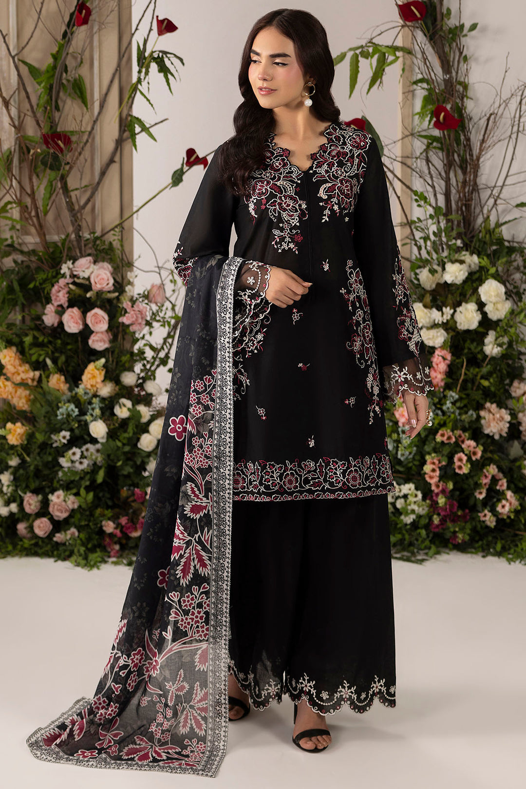 6102-MELA EMBROIDERED LAWN STITCHED