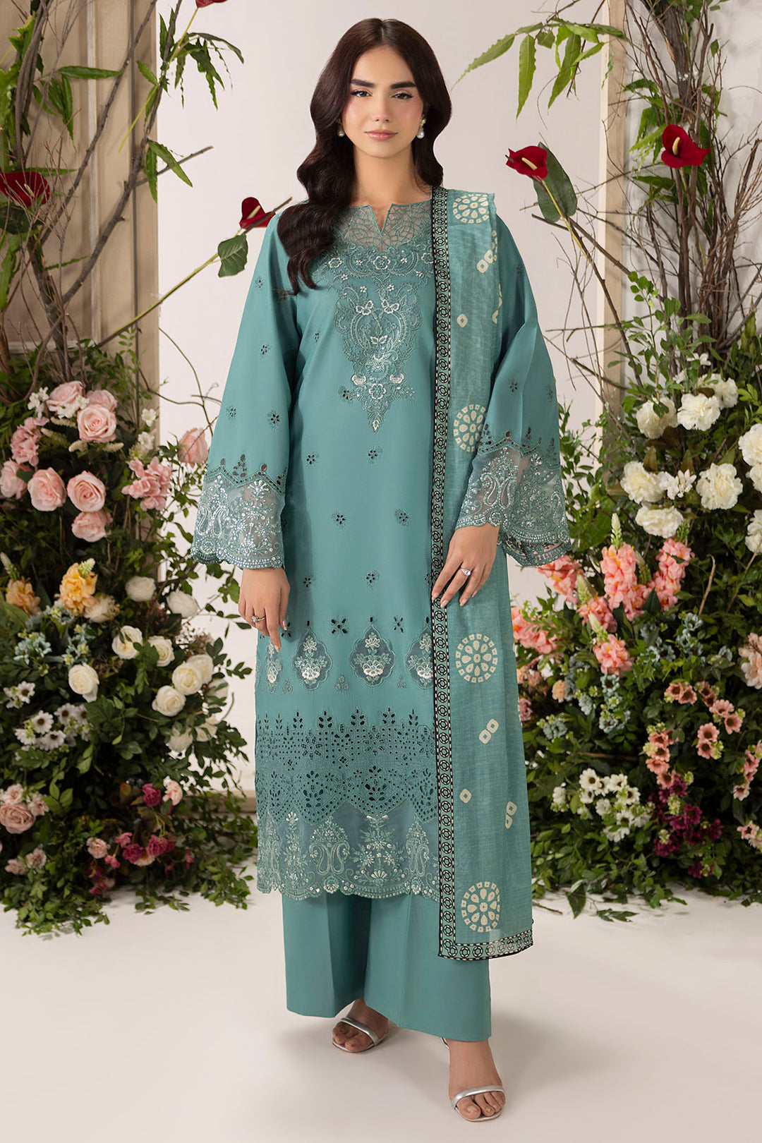 6104-CILIEGIA EMBROIDERED LAWN STITCHED