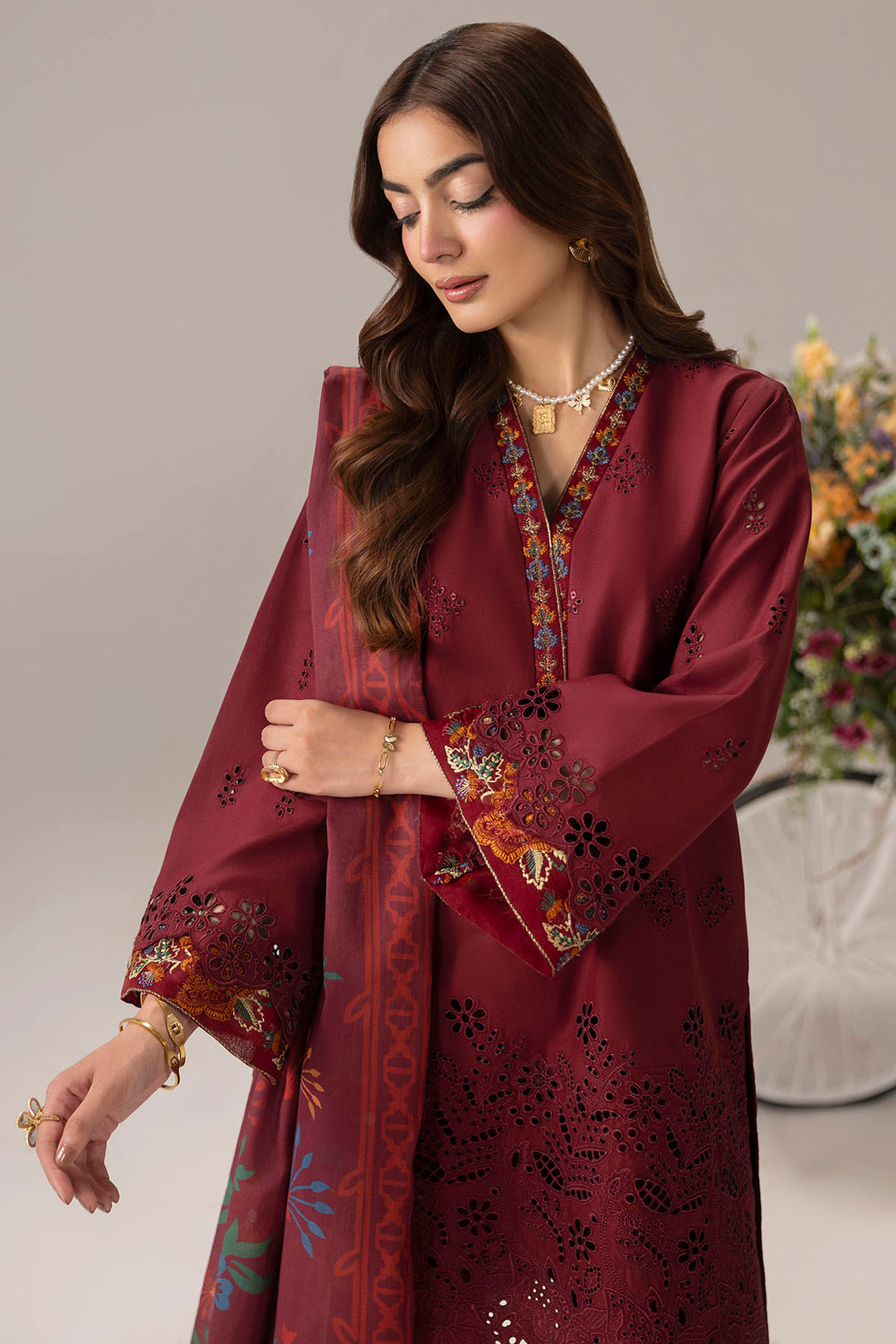6105-ALBICOCCA EMBROIDERED LAWN UNSTITCHED