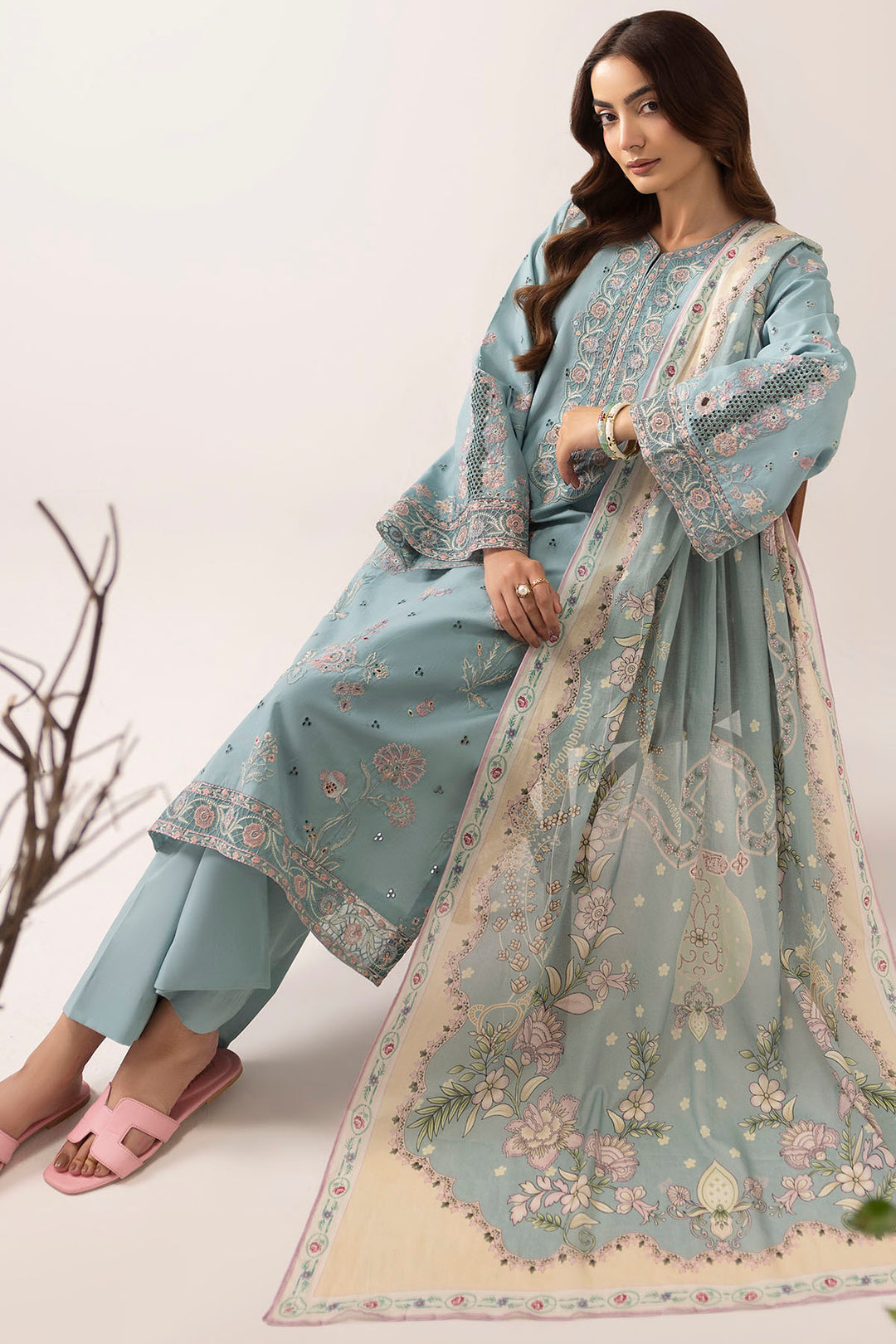 6107-NESPOLA EMBROIDERED LAWN UNSTITCHED