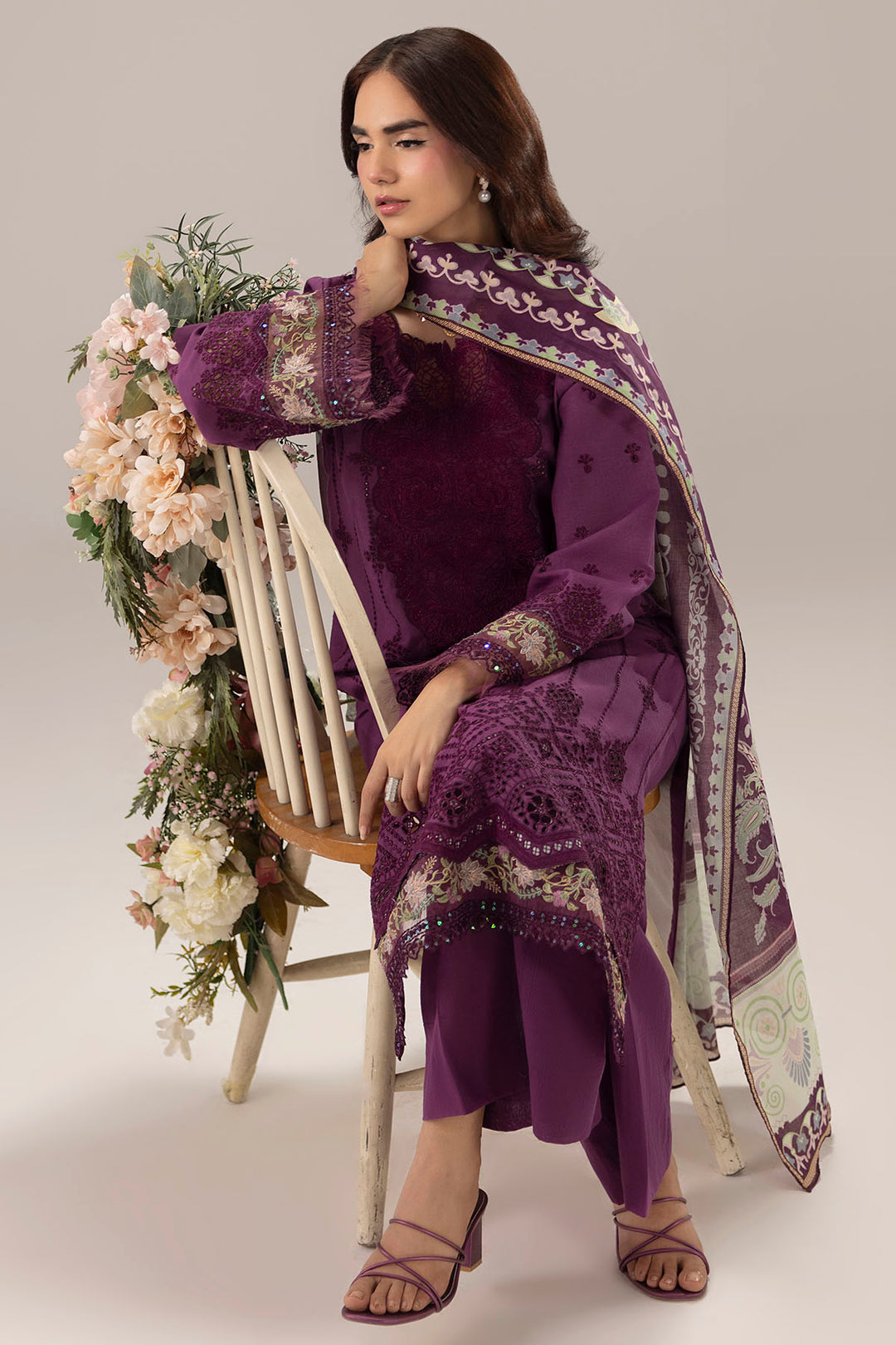 6108-MULBURRY EMBROIDERED LAWN UNSTITCHED