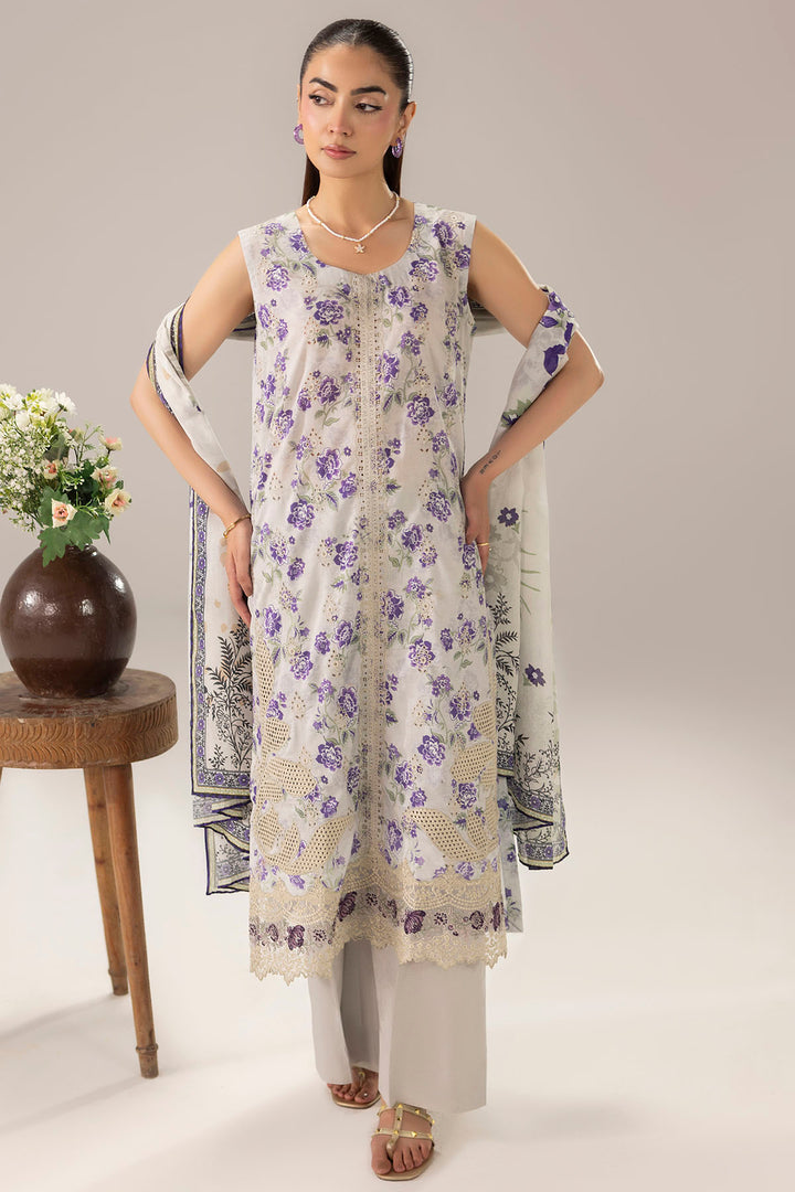 6135-HAZEL EMBROIDERED LAWN STITCHED