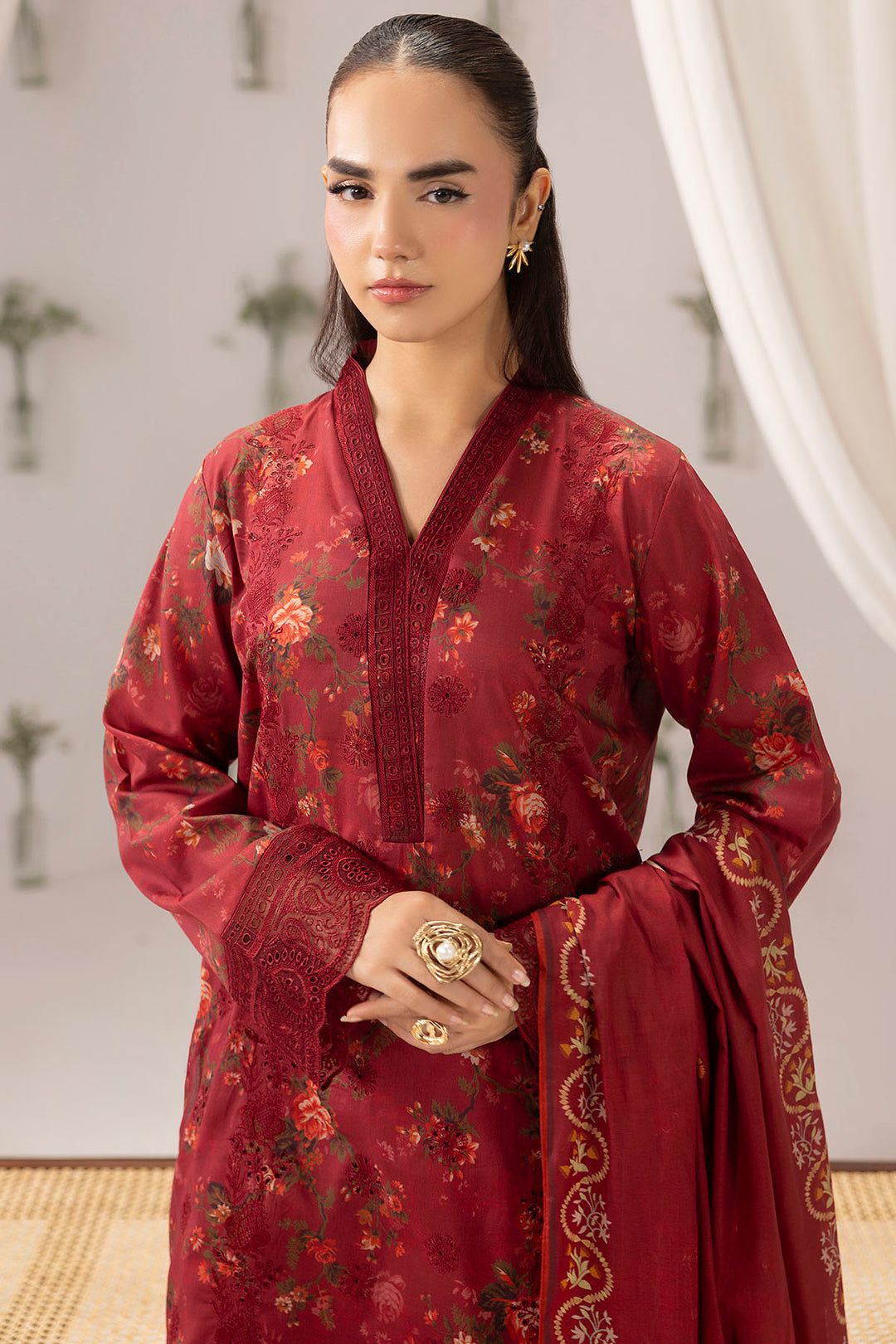 6139-WILLOW EMBROIDERED LAWN STITCHED