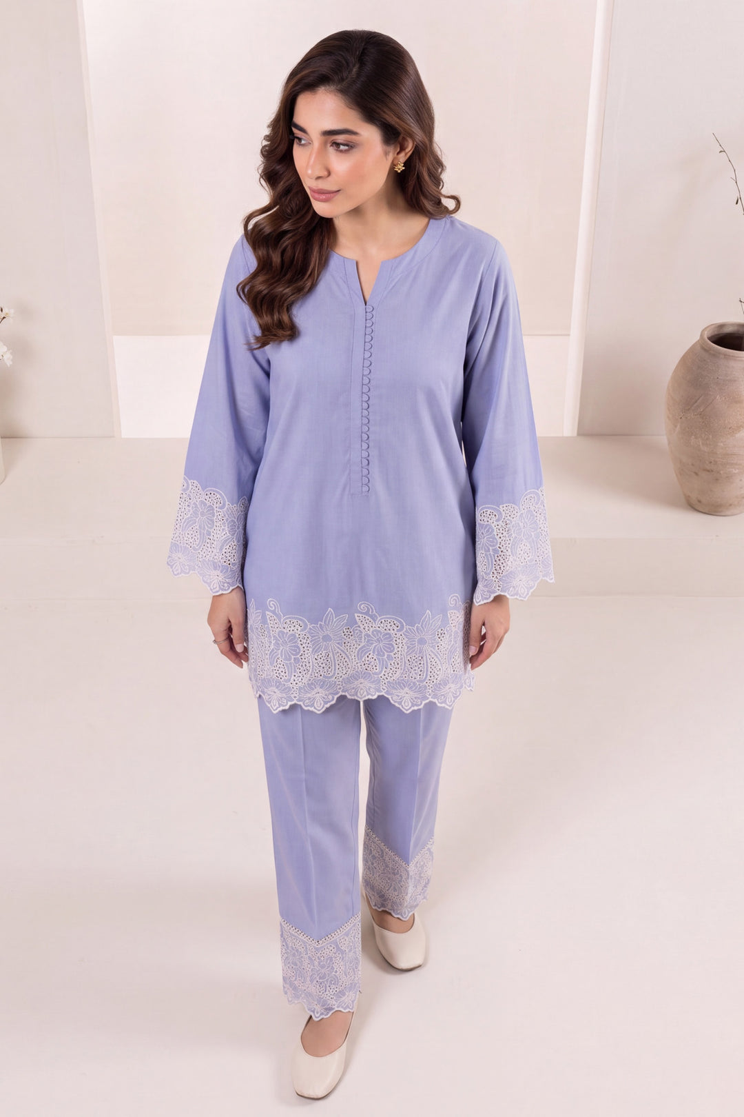 6166-MAISHA EMBROIDERED LAWN STITCHED