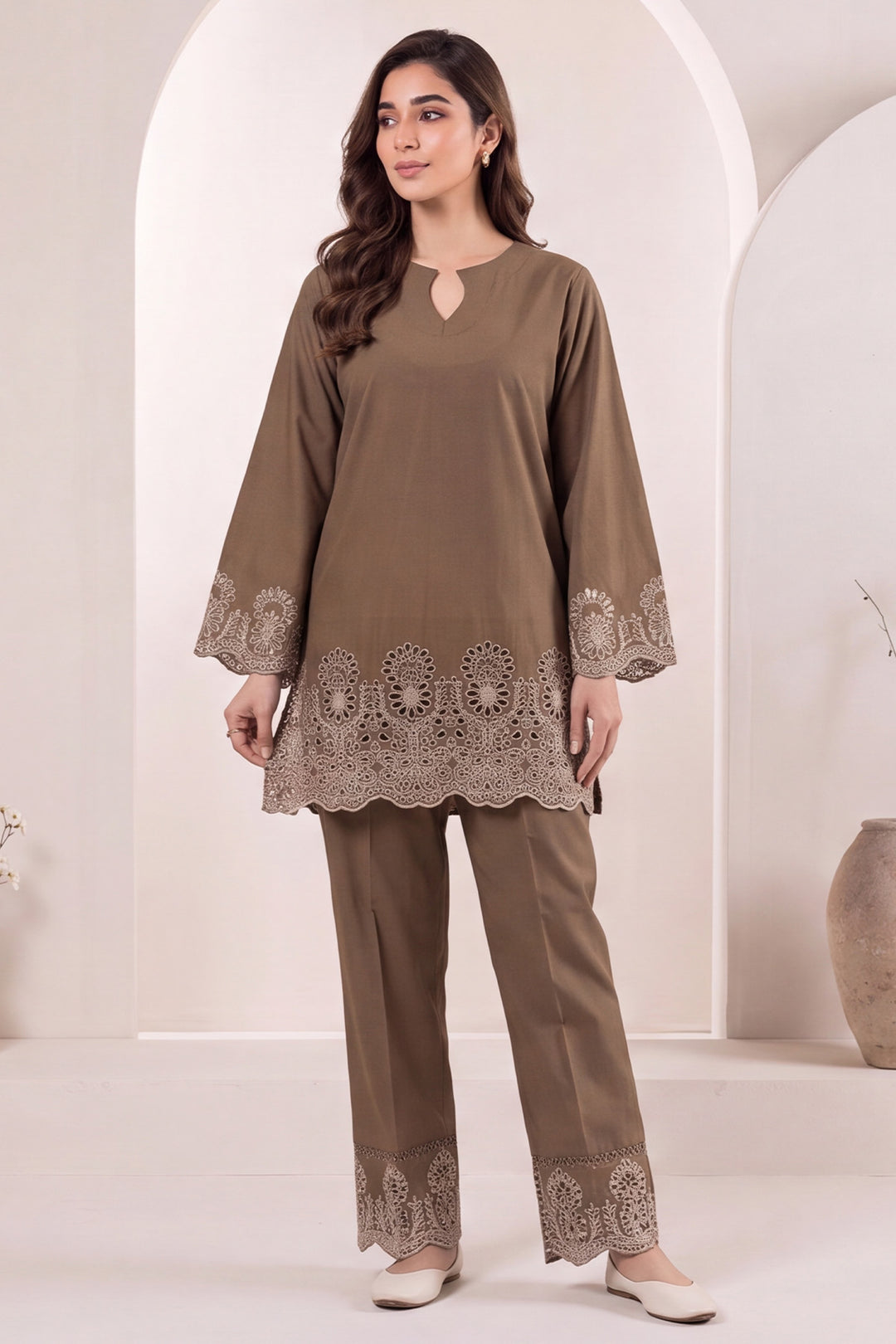6167-MIRA EMBROIDERED LAWN STITCHED