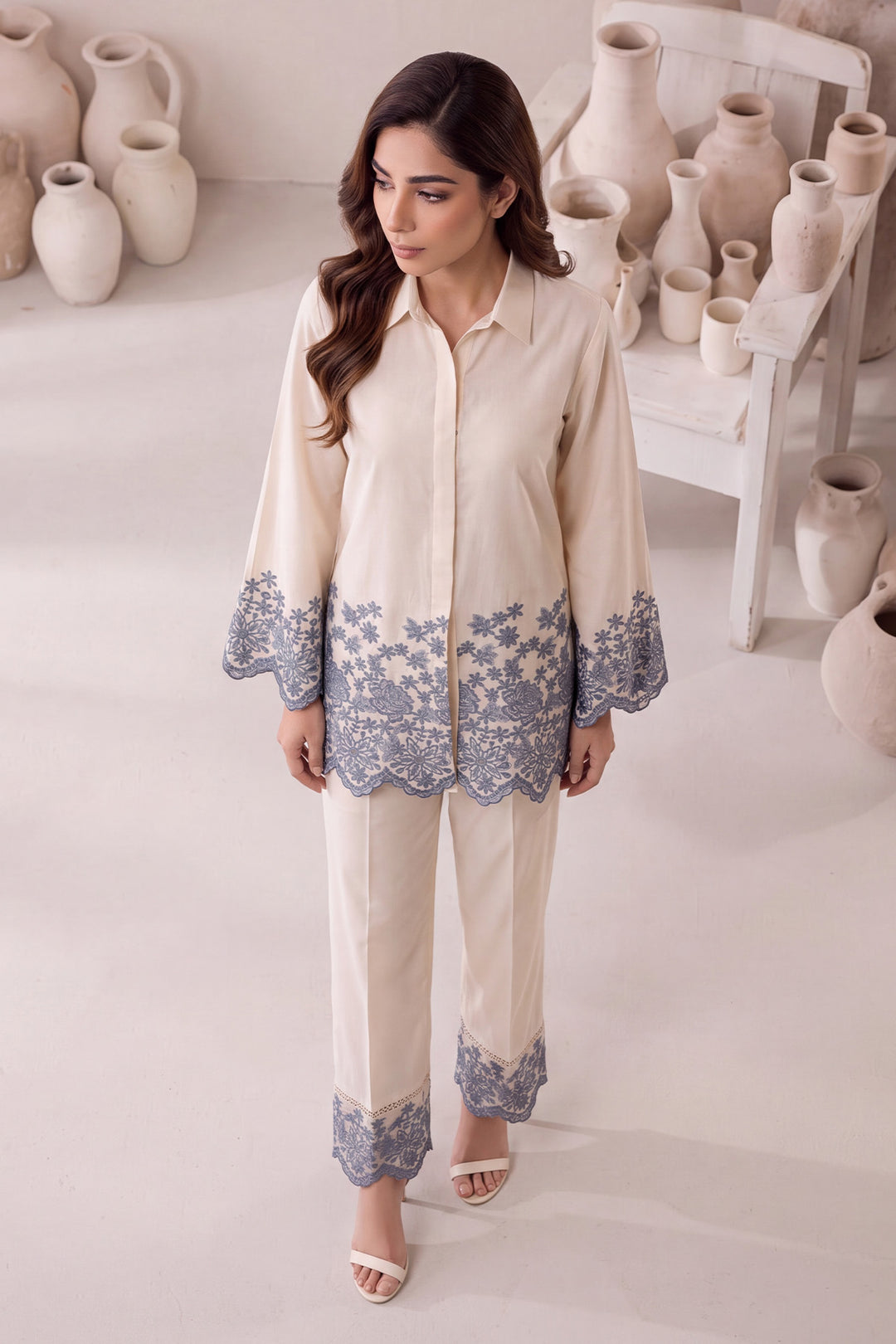 6168-YASHFA EMBROIDERED LAWN STITCHED