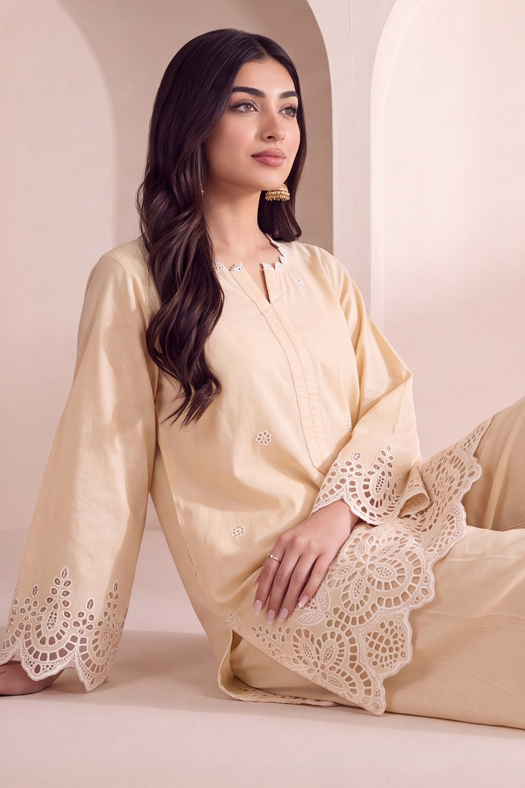 6170-HEDAYA EMBROIDERED LAWN STITCHED