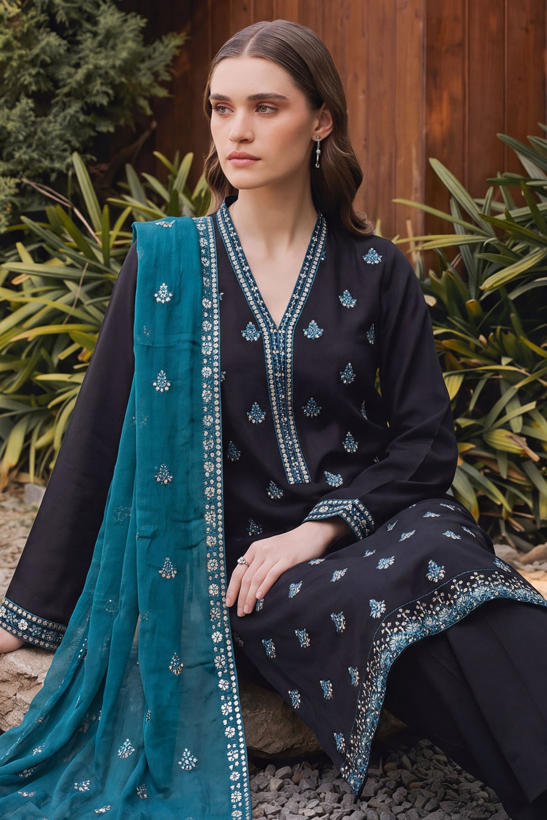 6172-ELEA EMBROIDERED CAMBRIC STITCHED
