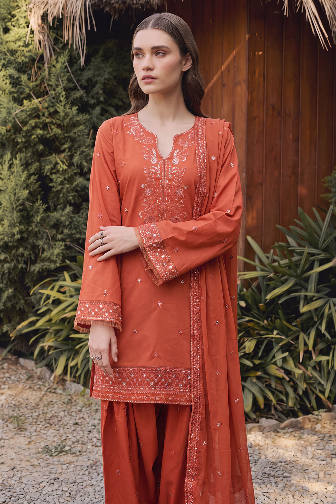 6177-NORA EMBROIDERED CAMBRIC STITCHED