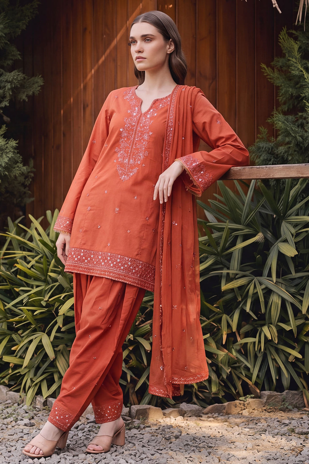 6177-NORA EMBROIDERED CAMBRIC STITCHED