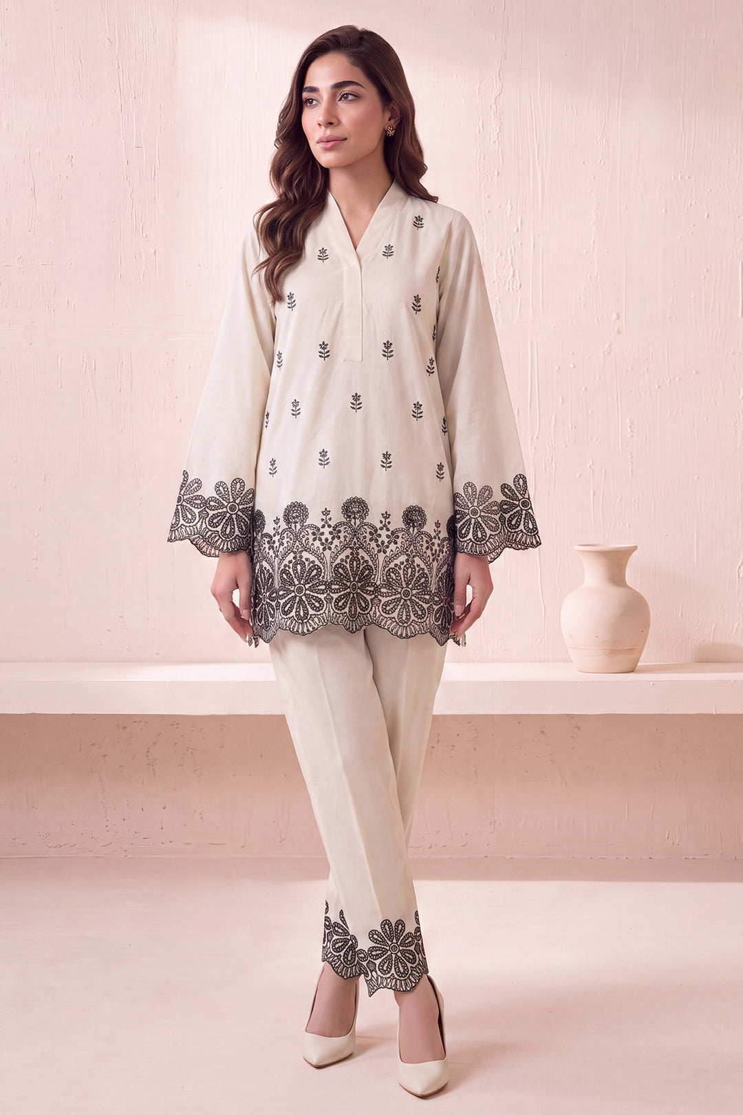 6187-MAYRA EMBROIDERED LAWN STITCHED