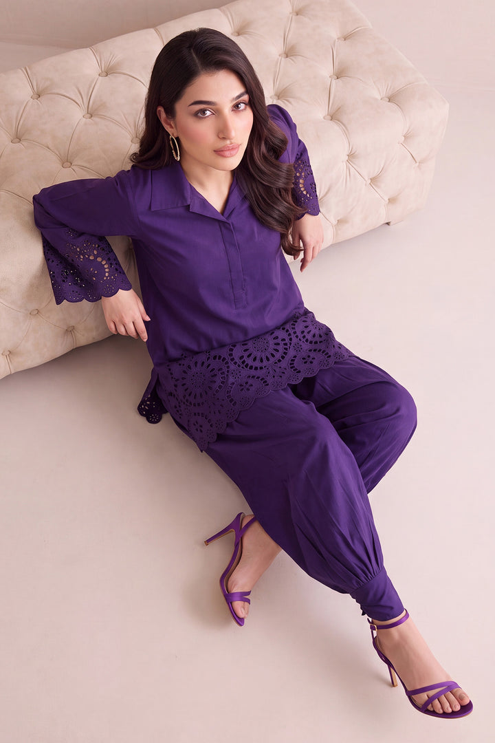 6190-HAYAM EMBROIDERED LAWN STITCHED