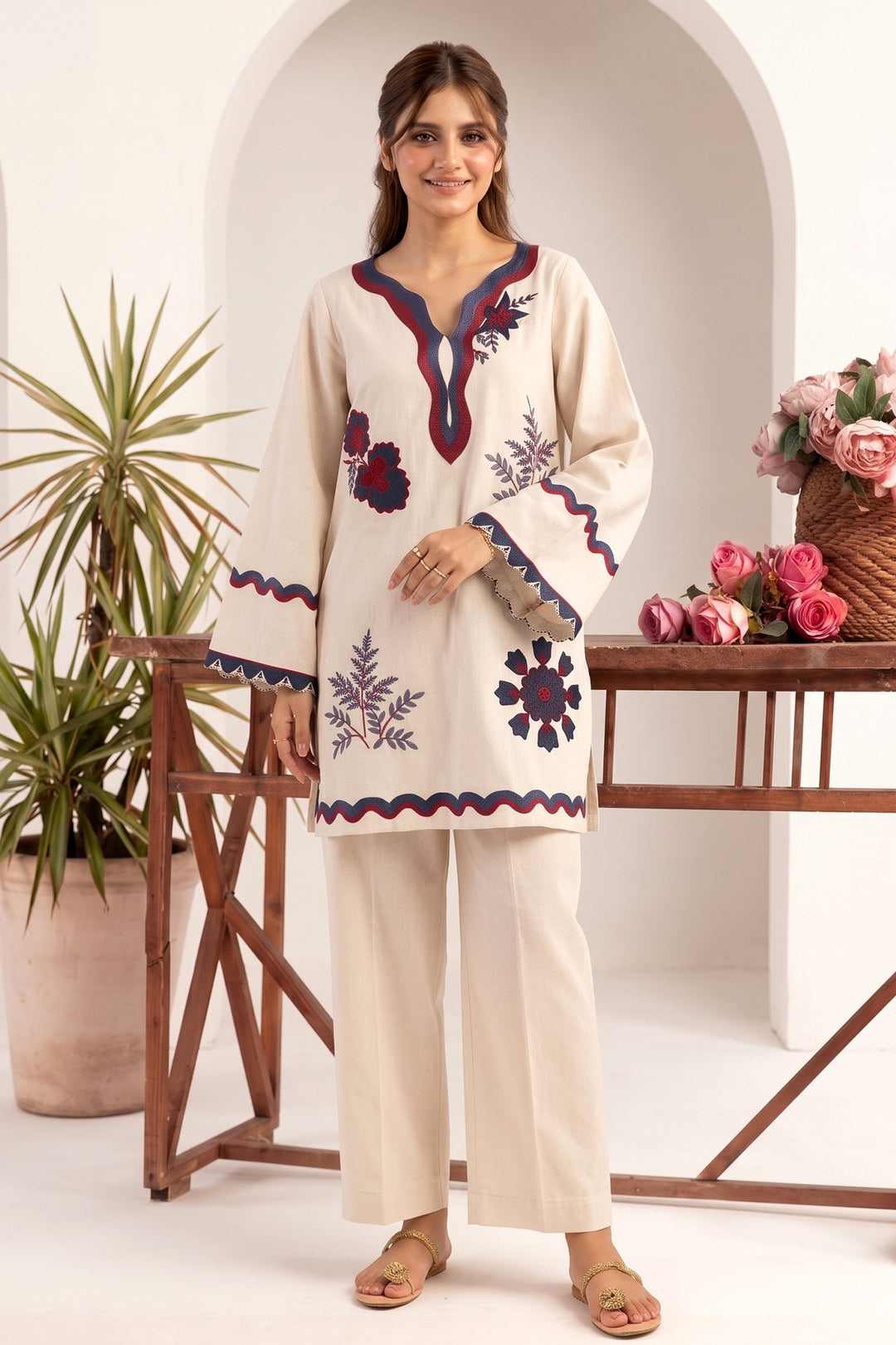 6231-AMELIA EMBROIDERED LAWN STITCHED