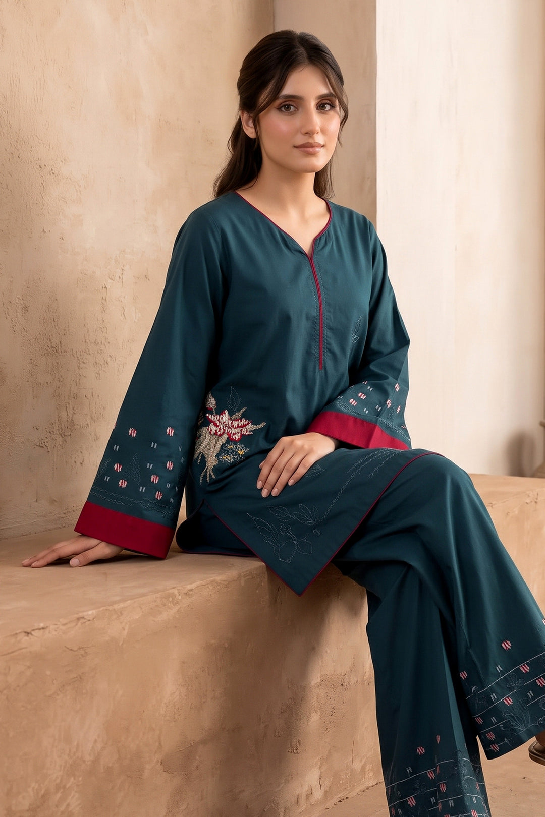 6233-MAYA EMBROIDERED LAWN STITCHED