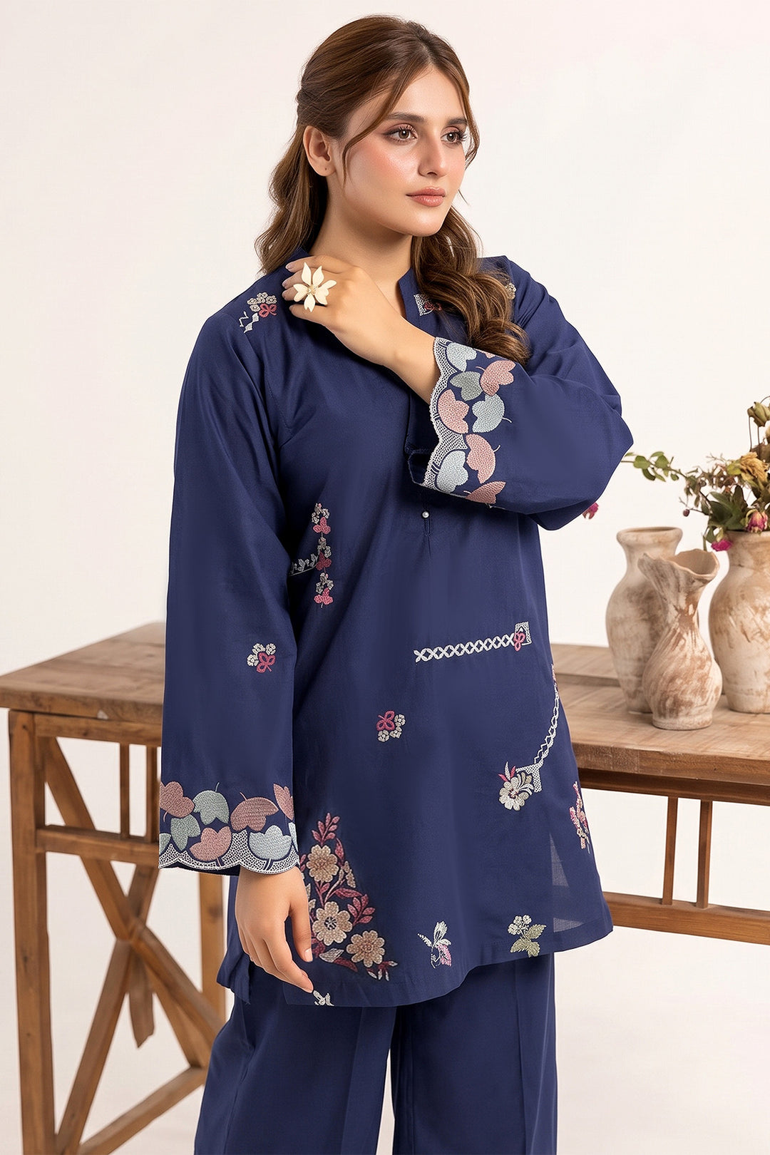 6238-RUBY EMBROIDERED LAWN STITCHED